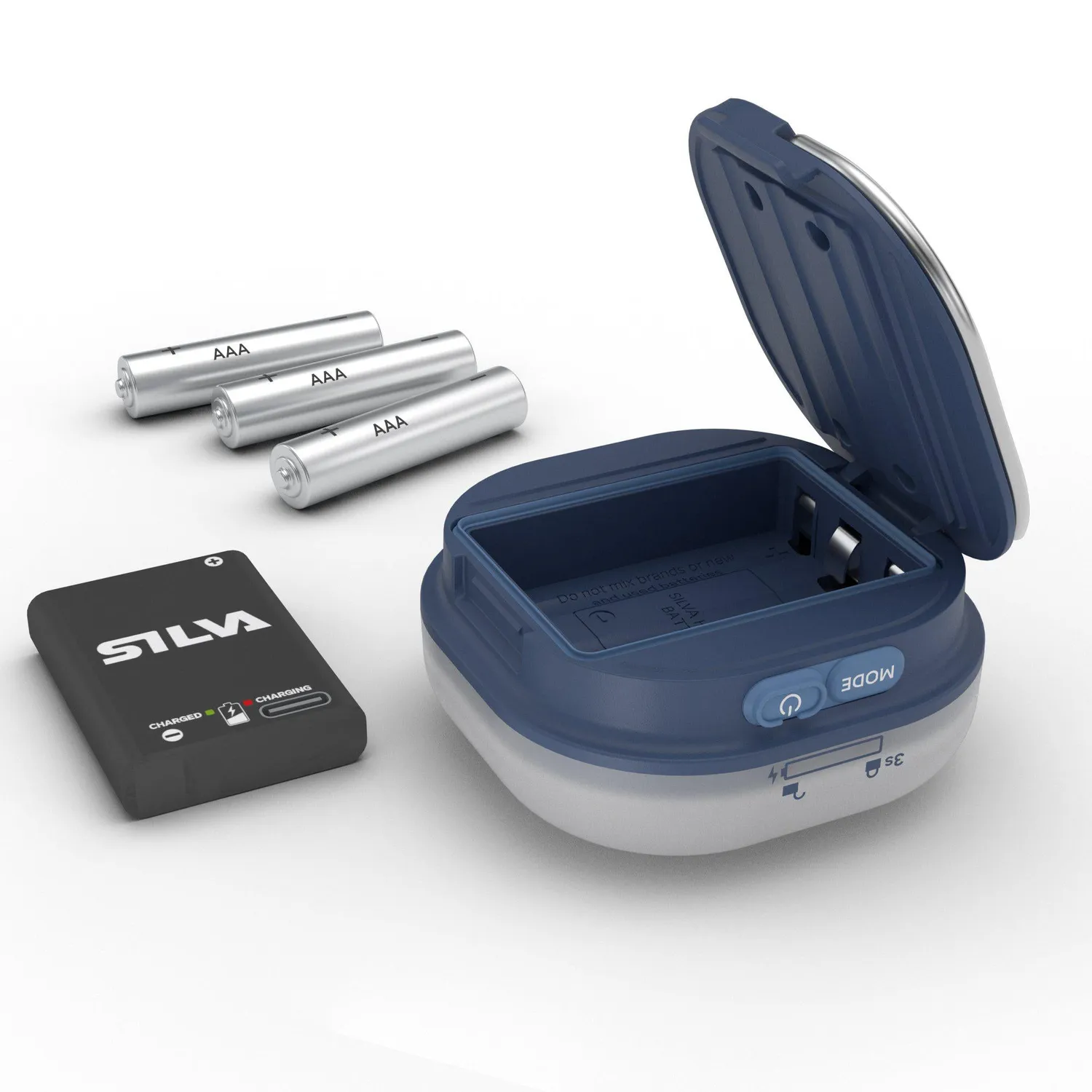 Silva Glow Campinglampe blau 3er-Pack 250 Lumen