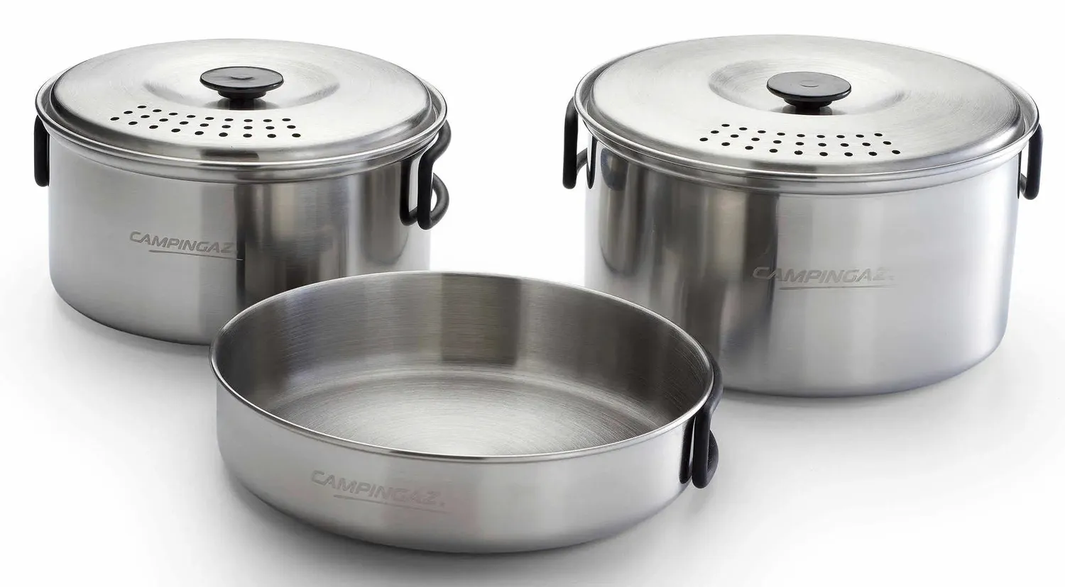 Campingaz Camping-Geschirrset Edelstahl 5-teilig Töpfe Pfanne