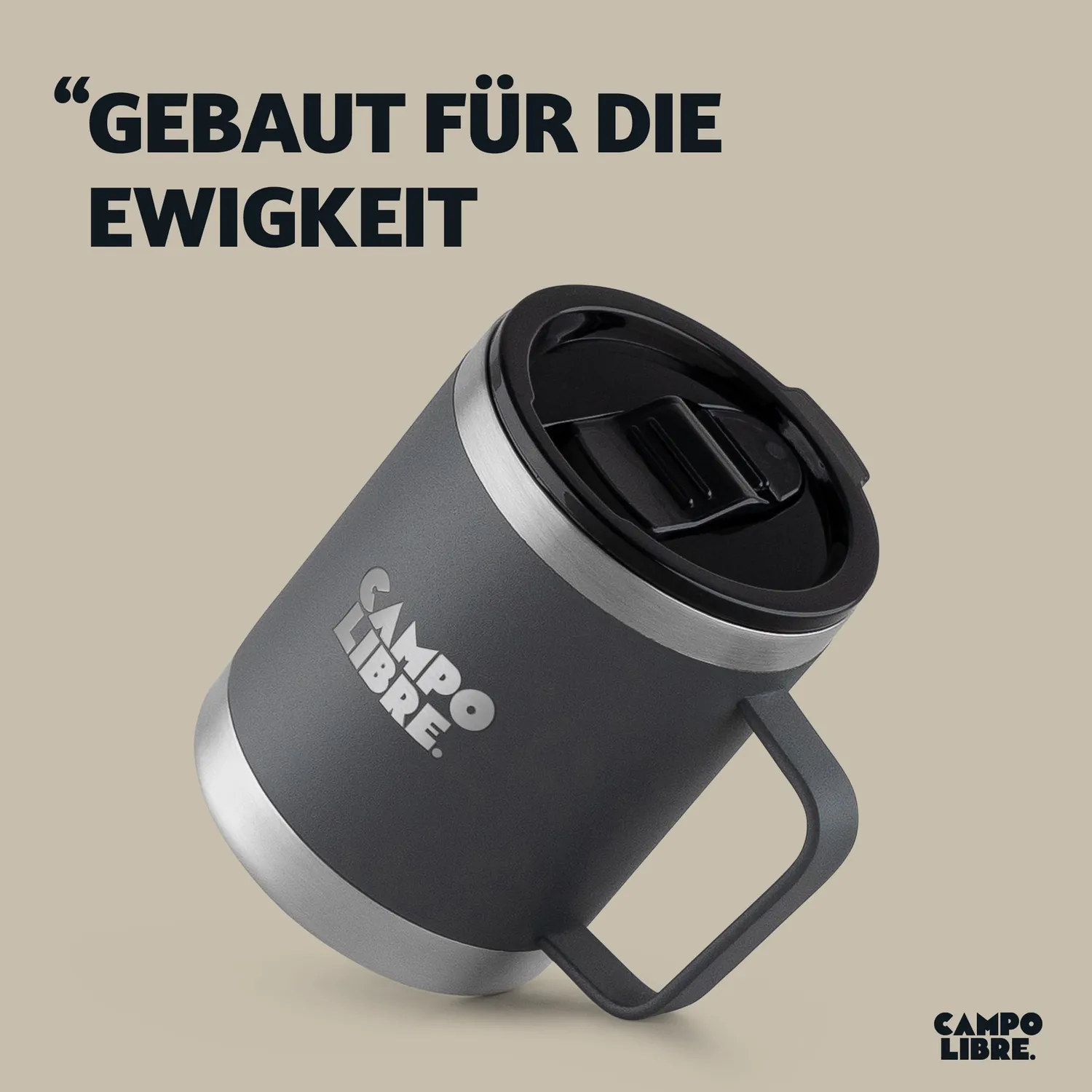 Campo Libre Tito Thermobecher Edelstahl 350 ml Deep Grey Henkel