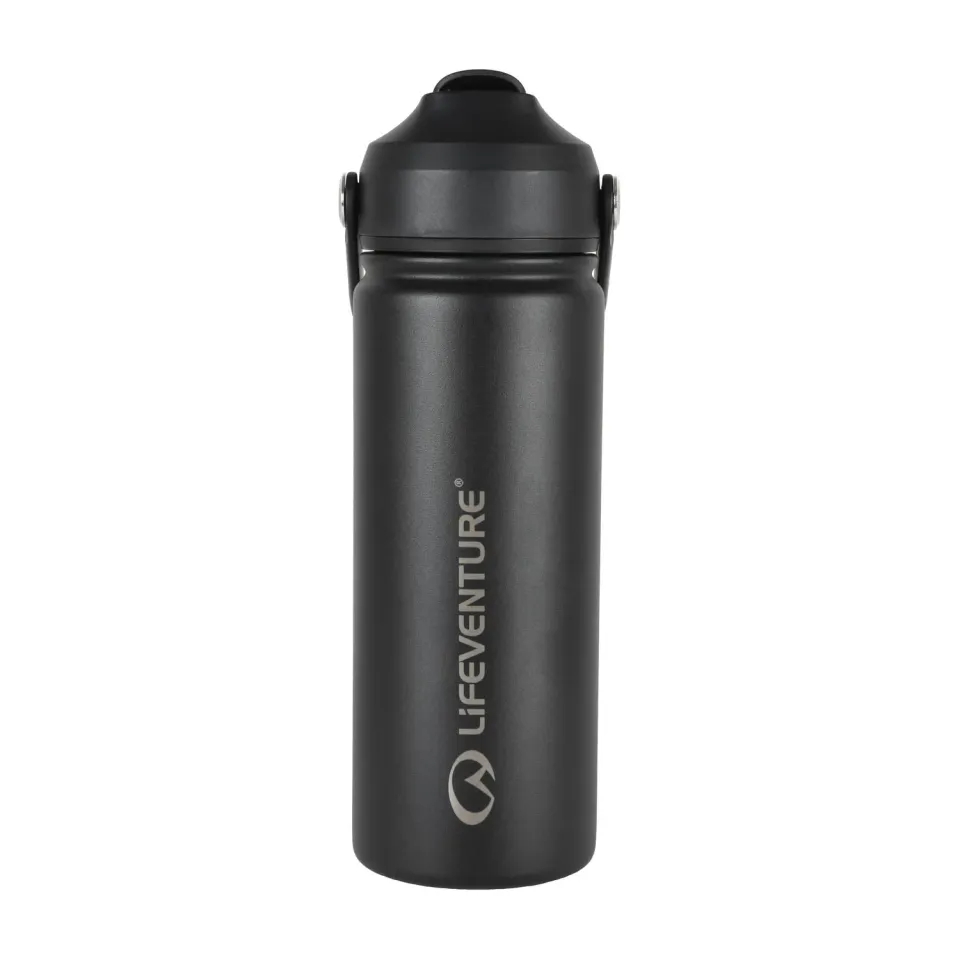 Lifeventure Flip-Top Flask Trinkflasche 500 ml Schwarz