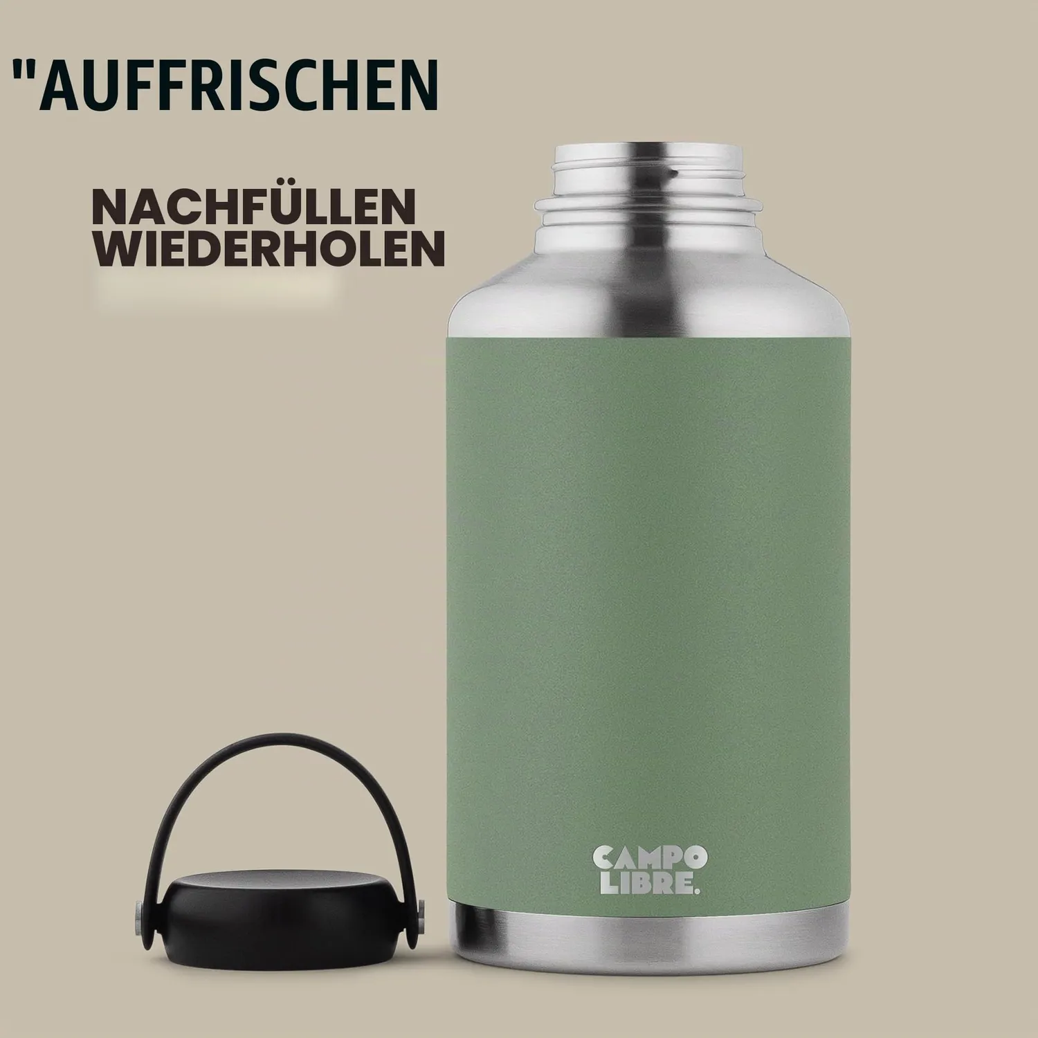 Campo Libre Umberto I Trinkflasche 2l Edelstahl isoliert