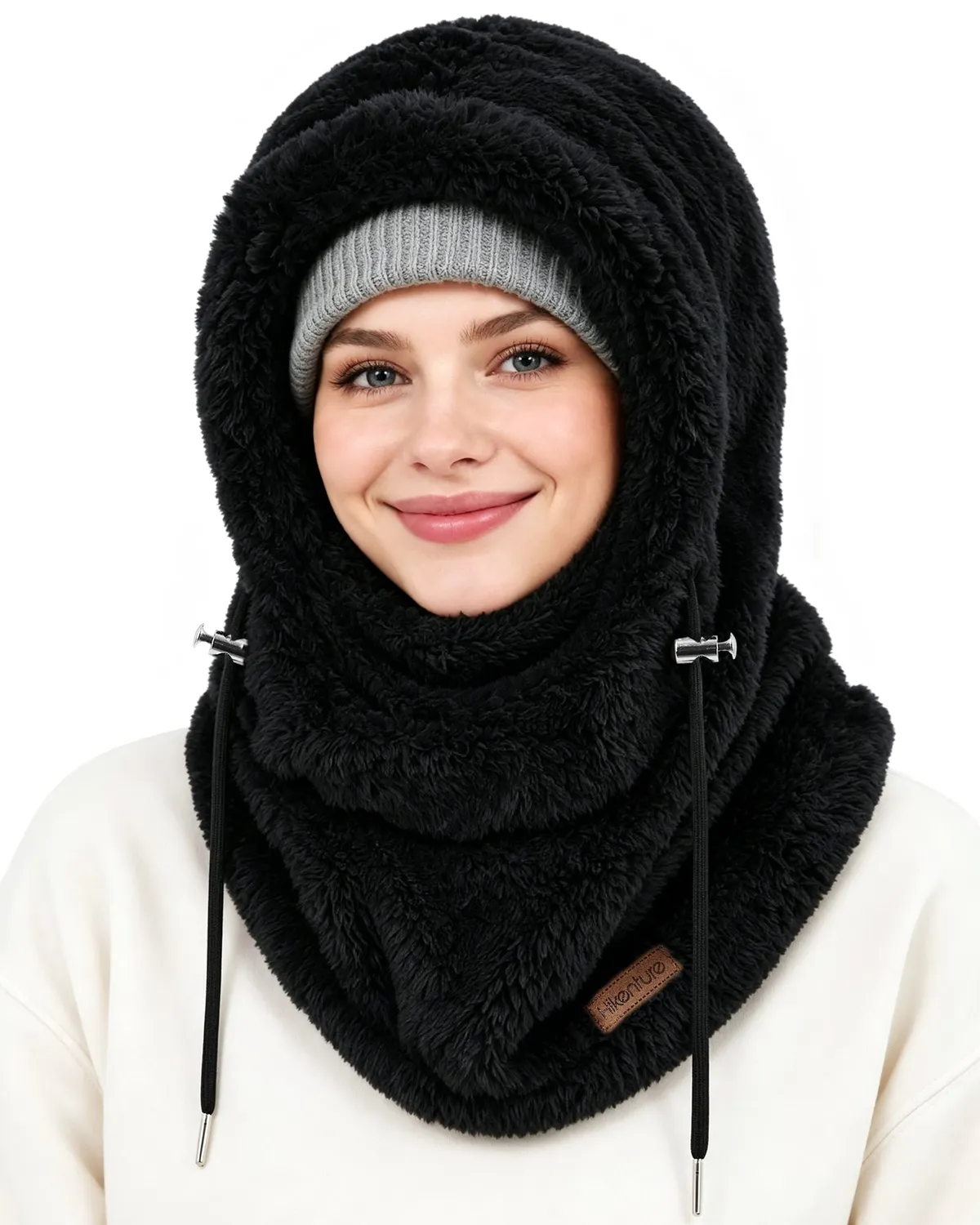 Hikenture Winter Balaclava Skimaske Schwarz Fleece warm
