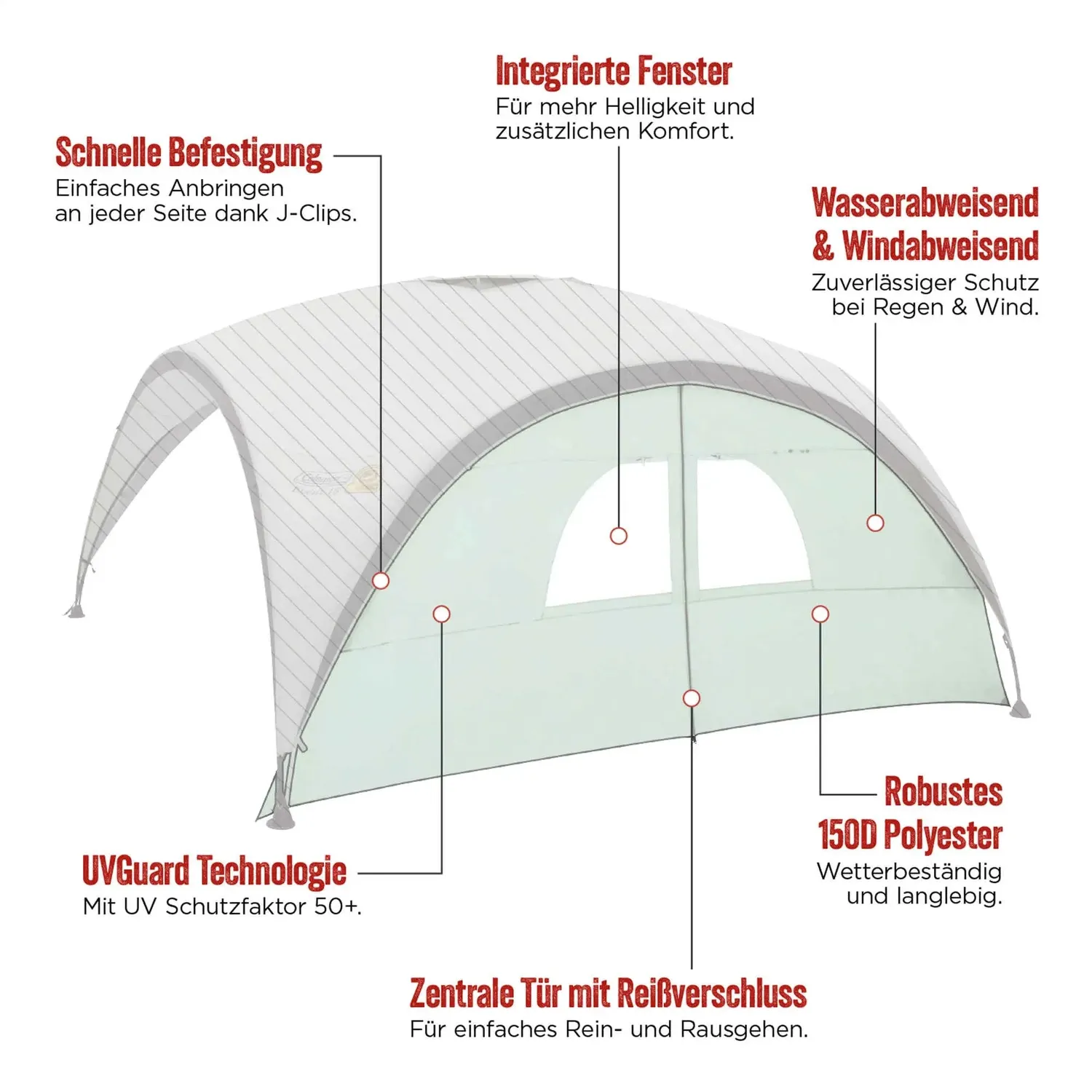 Coleman Event Shelter Pro L Seitenwand Tür 2 Fenster