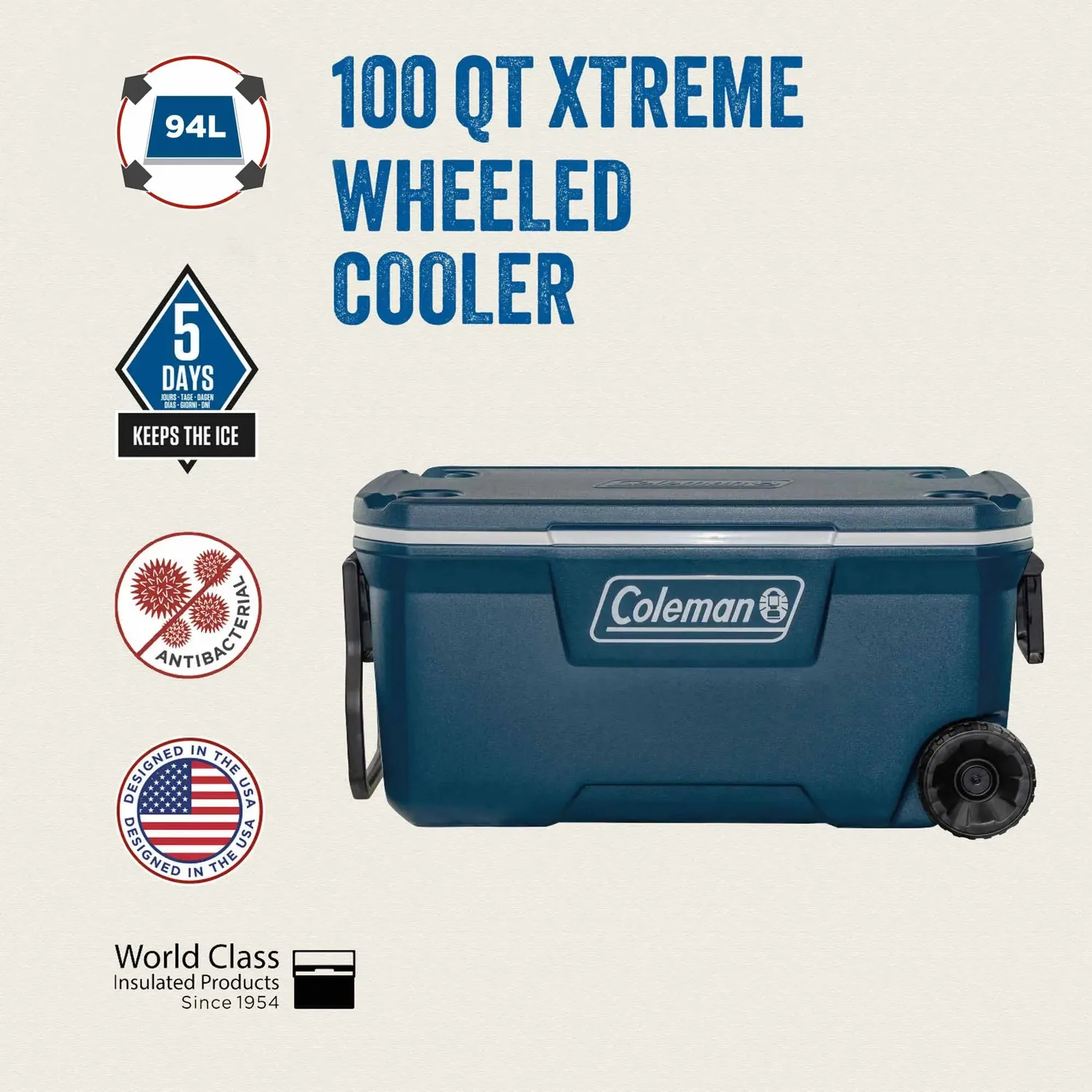 Coleman Xtreme 100QT Wheeled Kühlbox 94 Liter
