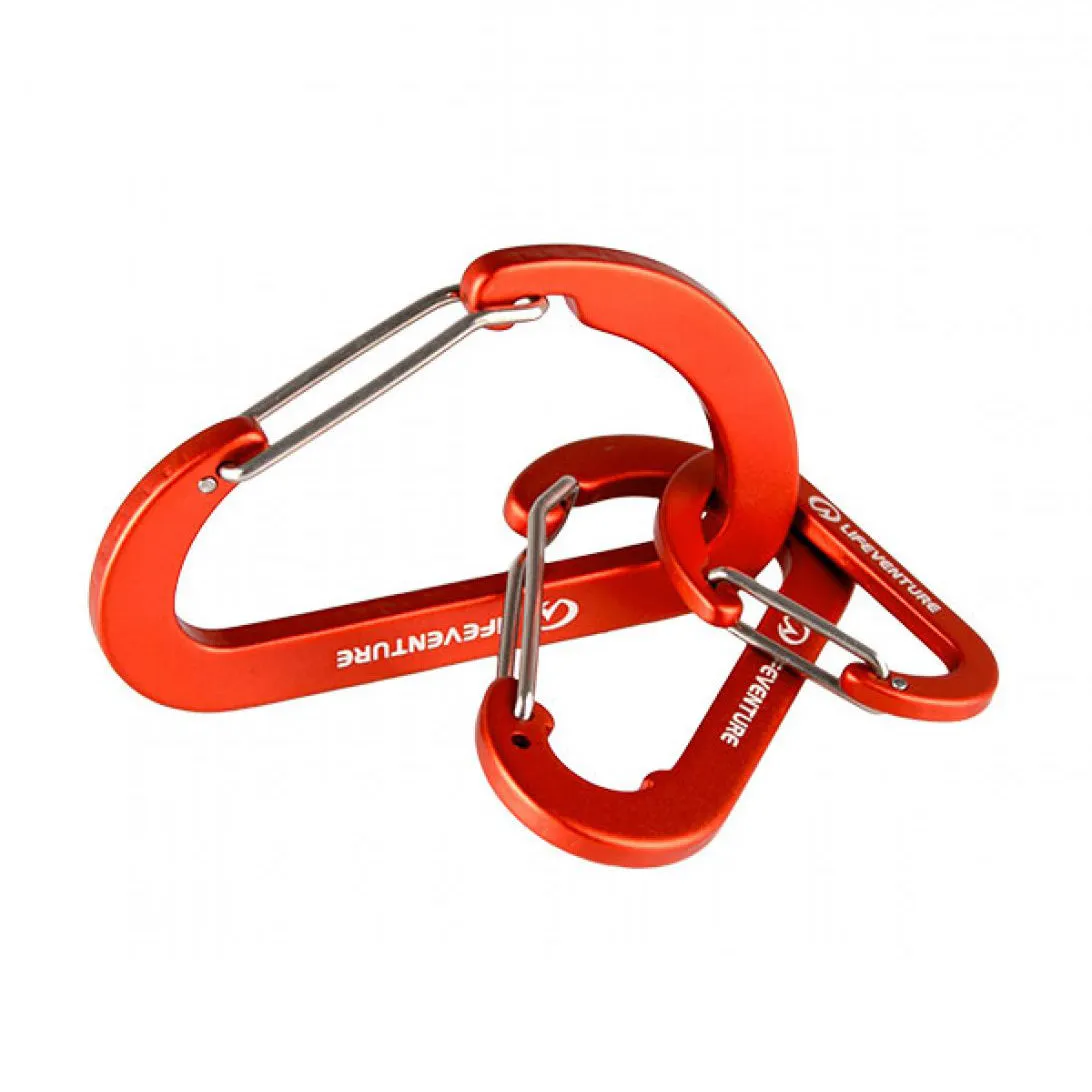 Lifeventure Karabiners Karabiner Alu 3er-Set Schwarz