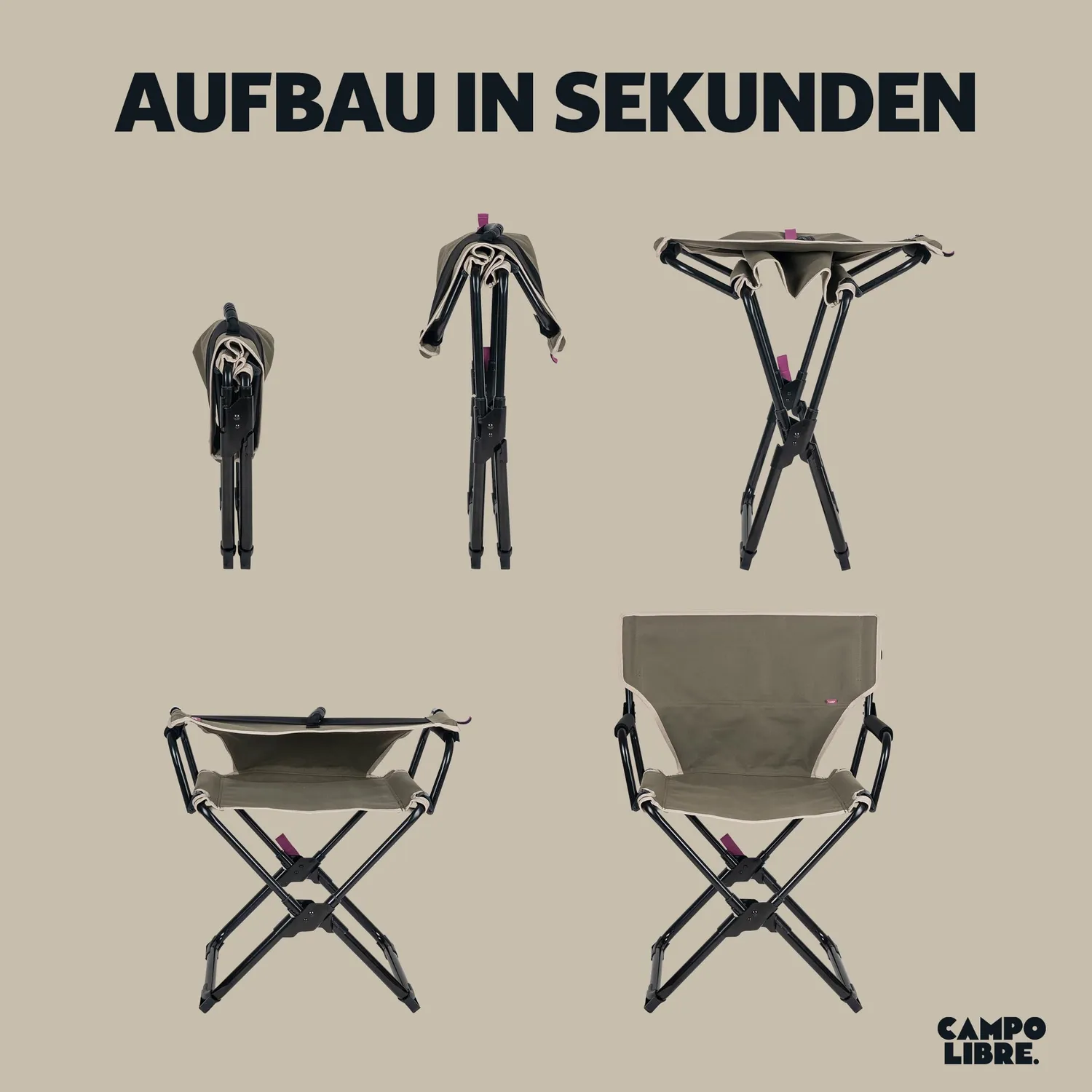 Campo Libre Dundee Campingstuhl faltbar 120 kg kompakt