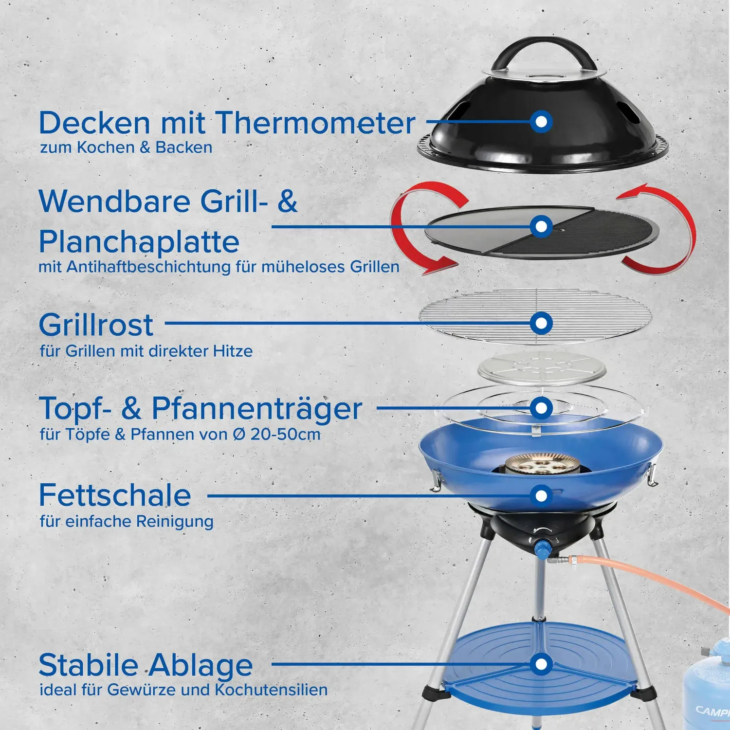 Campingaz Party Grill 600 R Gasgrill 4-in-1 4000W
