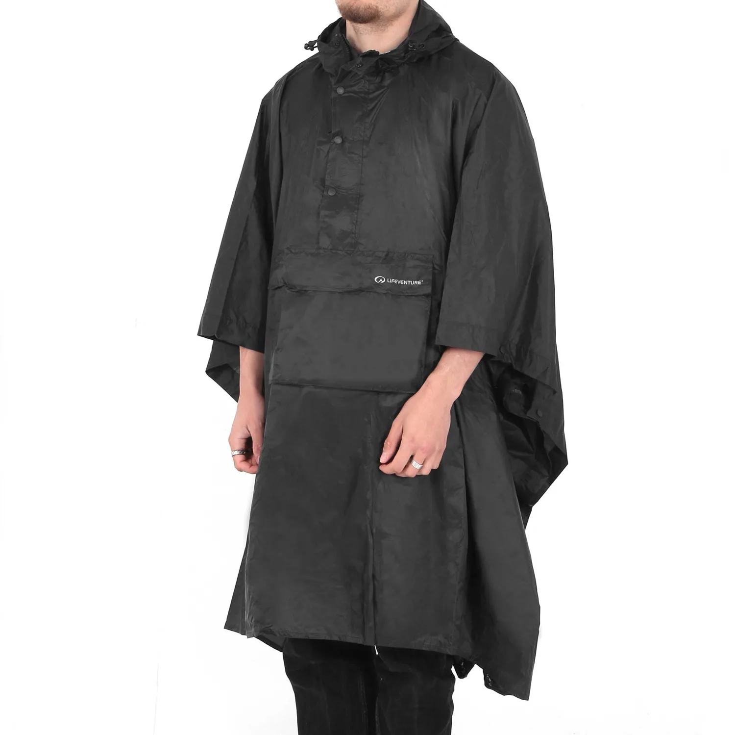 Lifeventure Waterproof Poncho Regenponcho Schwarz