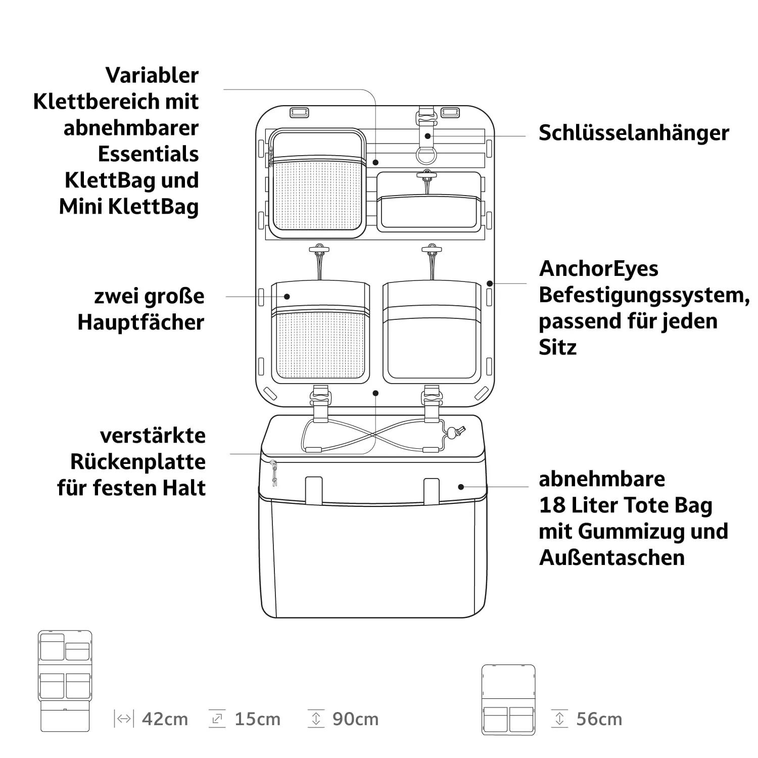 Campo Libre Linn Auto Organizer Rücksitz Canvas