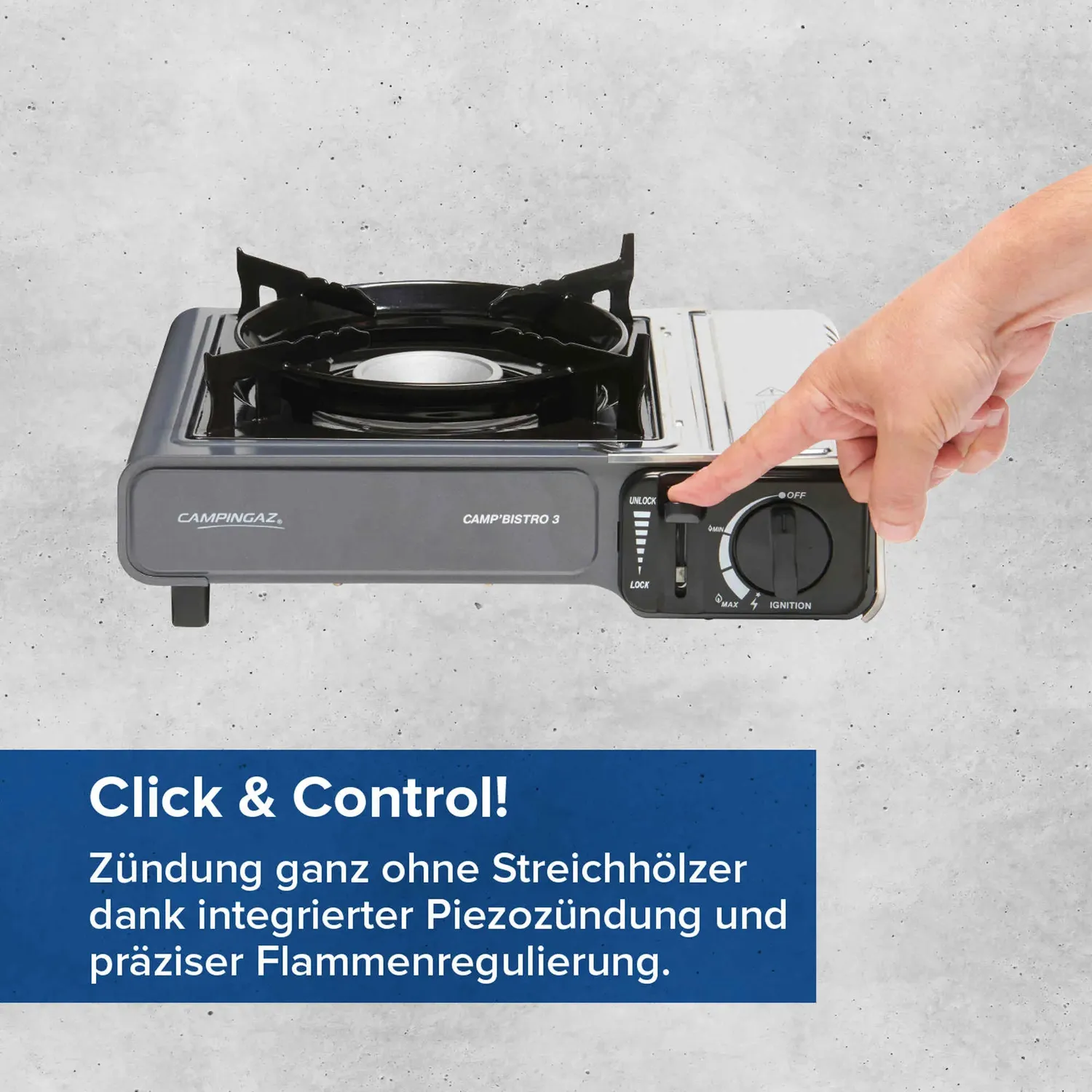 Campingaz Camp'Bistro 3 Gaskocher mit Grillplatte 1-flammig