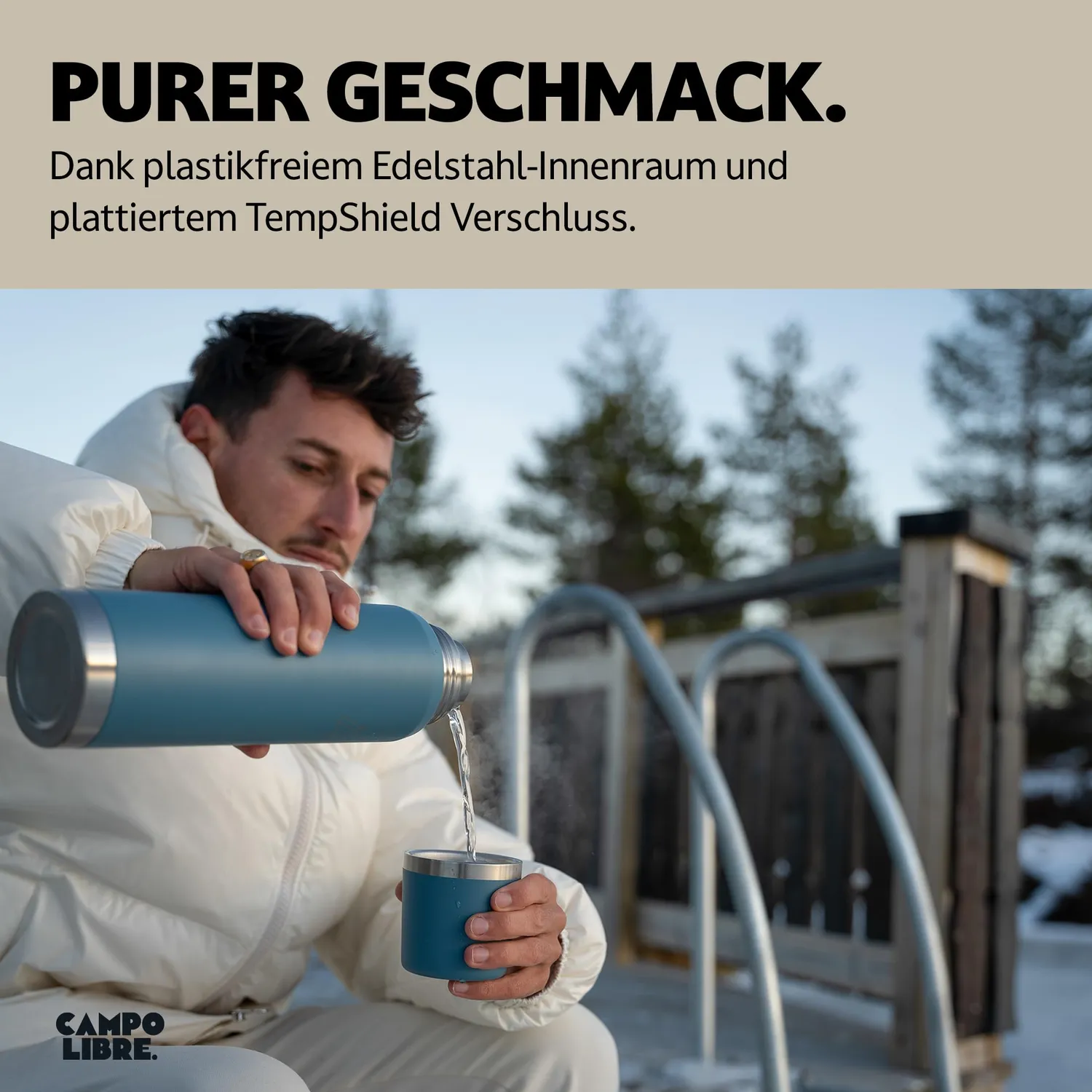 Campo Libre Jaco Thermosflasche 1L Rose 24h heiß