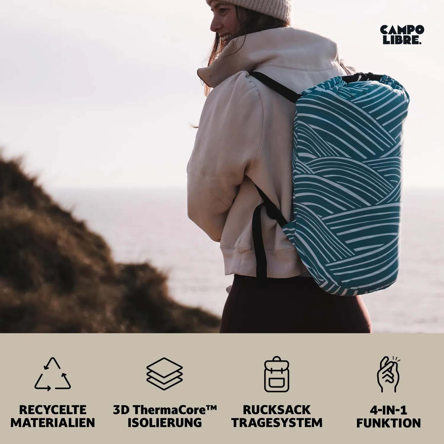 Campo Libre Wanda I Campingdecke Blue Lagoon 4in1 recycelt