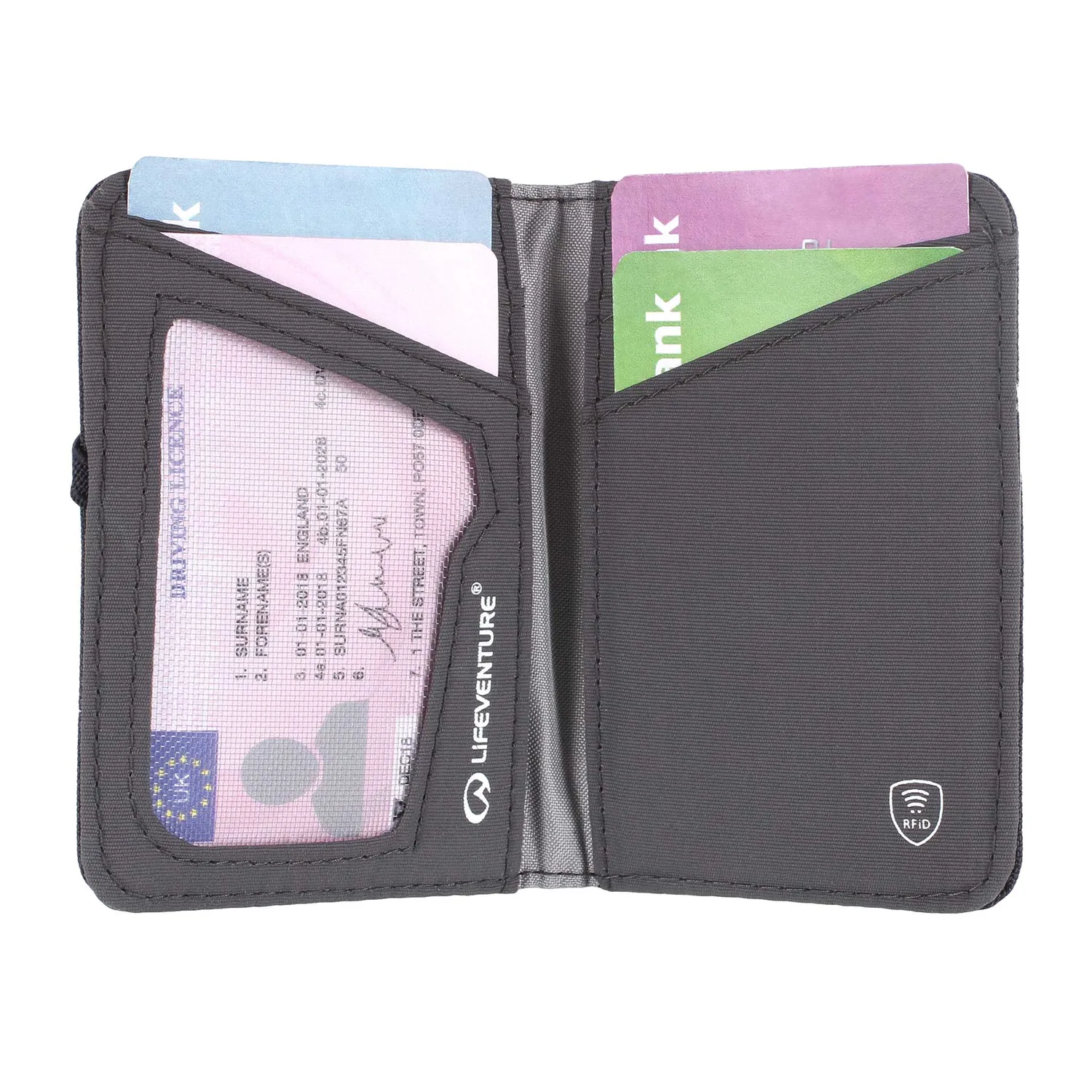 Lifeventure RFiD Card Kartenetui Grau RFID-Schutz