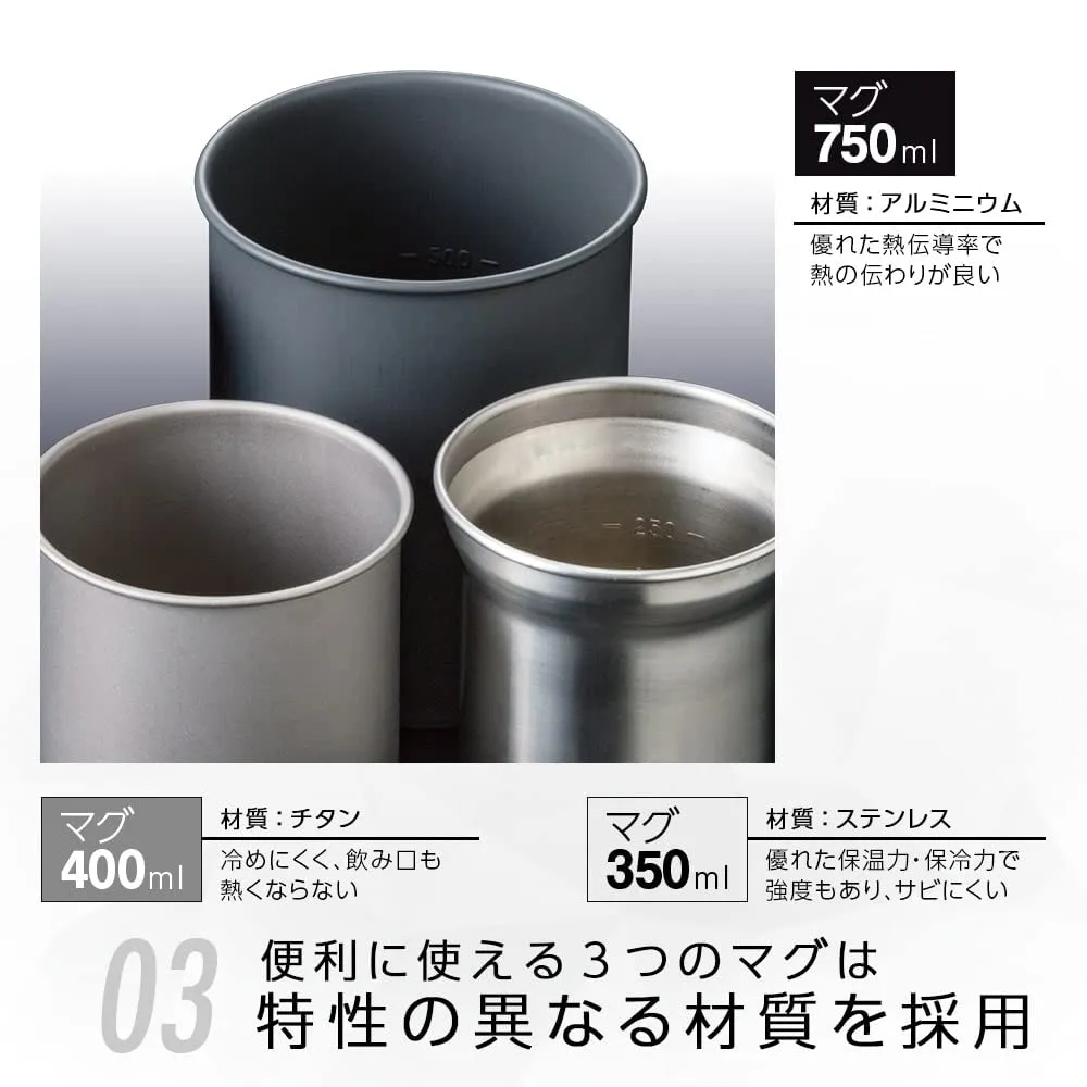 Soto Thermostack SOD-521 Becher-Set 8-teilig Titan