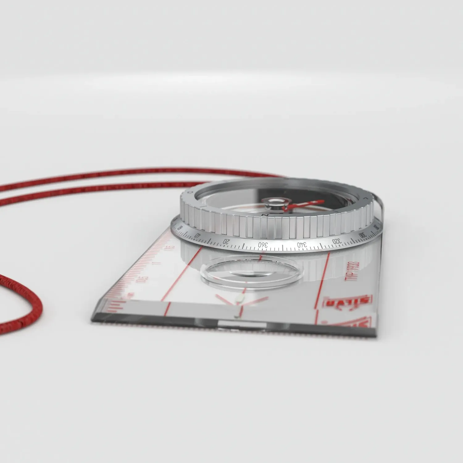 Silva Typ 1933 Kompass Lineal Retro Aluminium