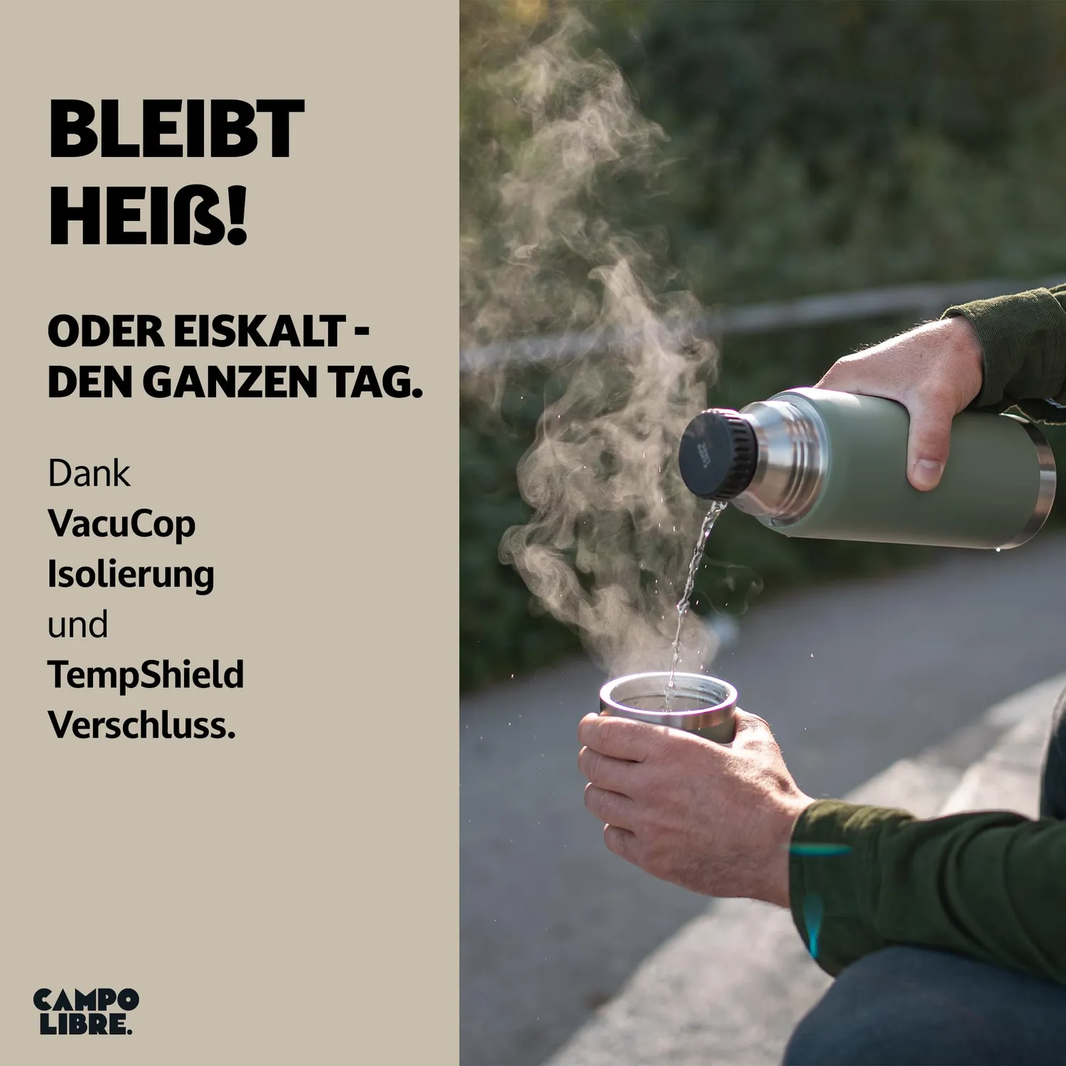 Campo Libre Jaco Thermosflasche 1L Rose 24h heiß