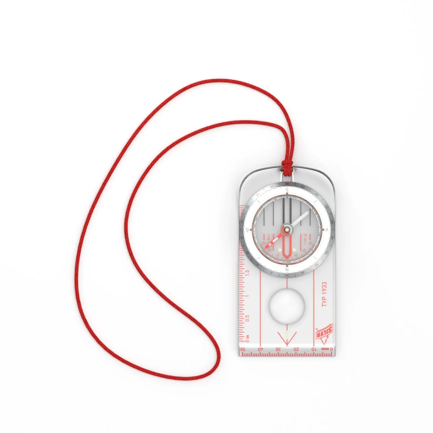 Silva Typ 1933 Kompass Lineal Retro Aluminium