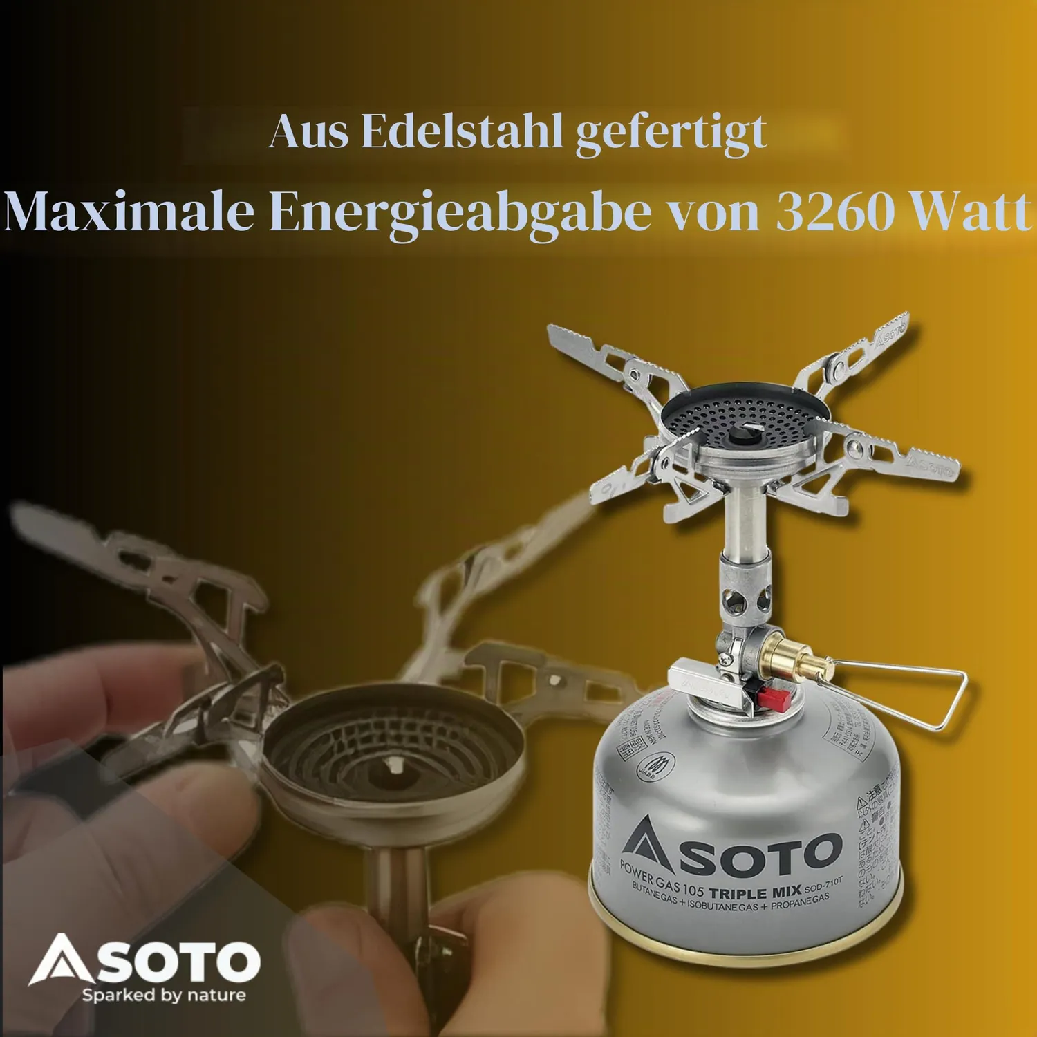 Soto WindMaster Gaskocher 87 g windfest mit Zündung