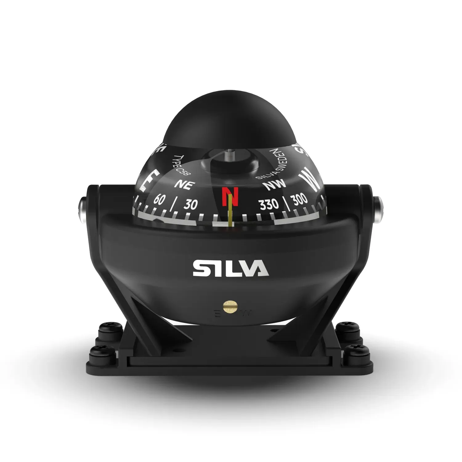 Silva C58 Bootskompass mit Halterung 12V Beleuchtung