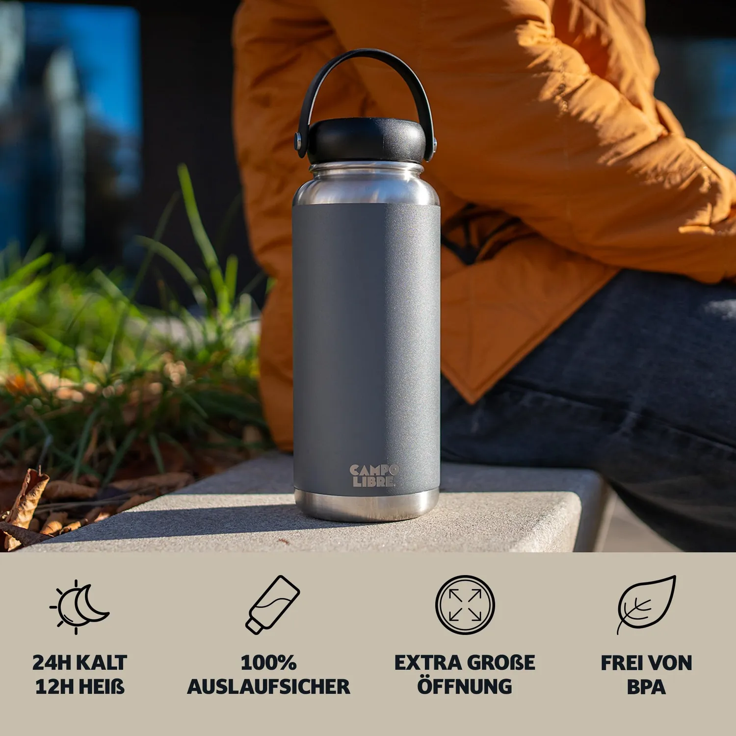 Campo Libre Umberto 1l Thermosflasche Deep Grey Edelstahl