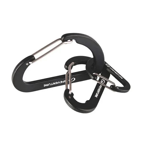 Lifeventure Karabiners Karabiner Alu 3er-Set Schwarz