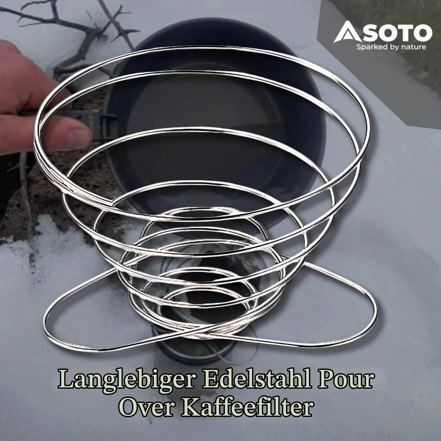 Soto Helix Kaffeefilter Edelstahl faltbar 46 g