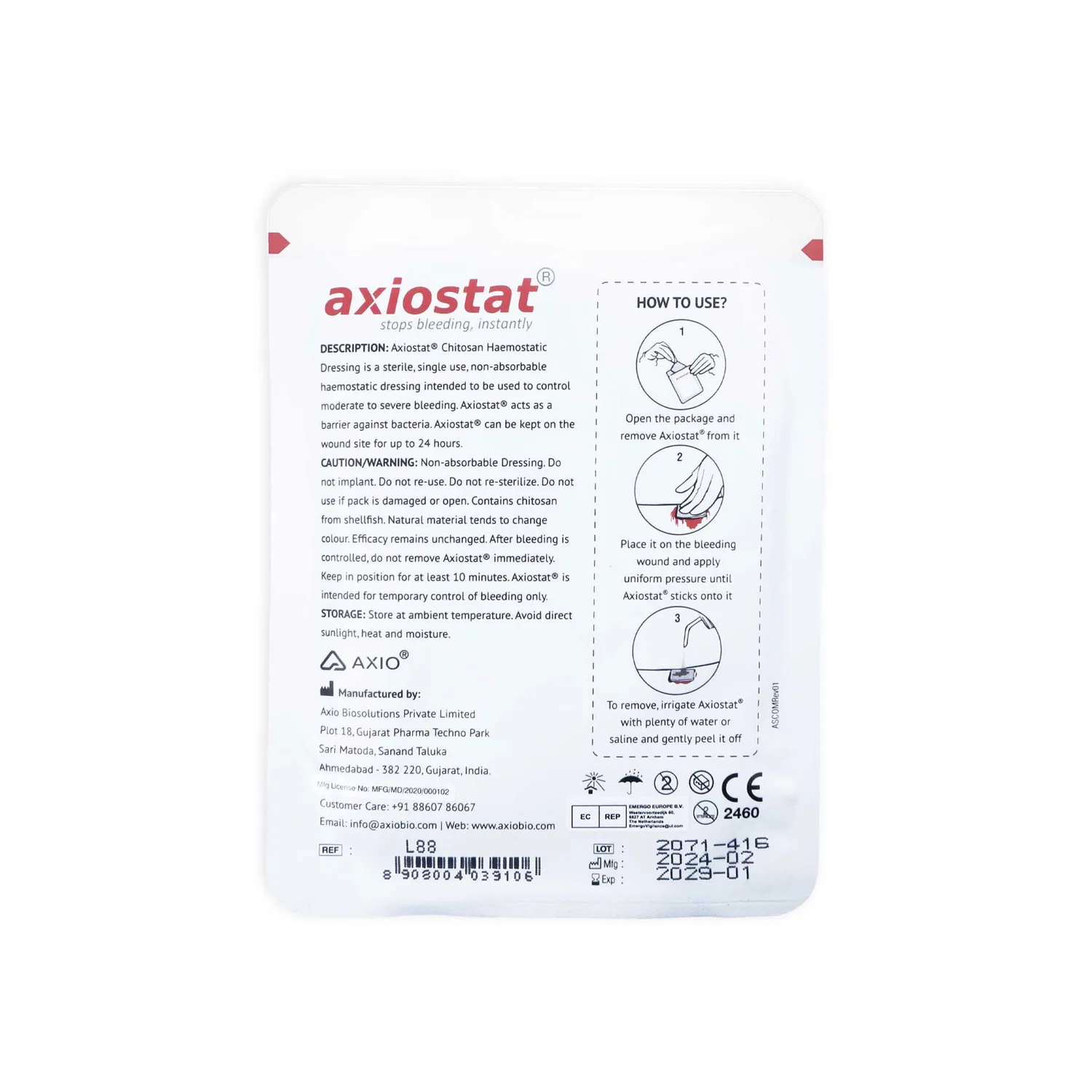 Lifeventure Axiostat Wundauflage Chitosan steril