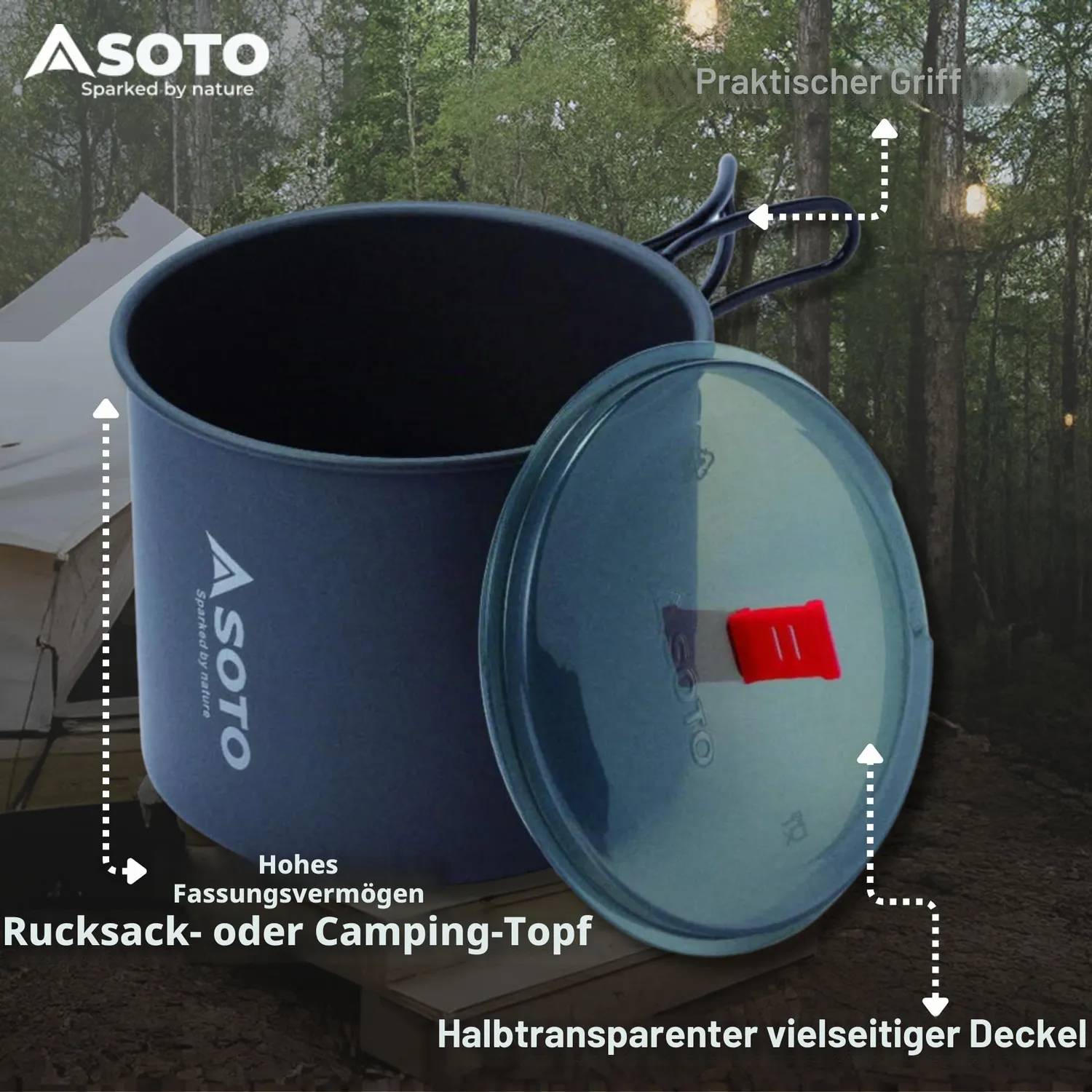 SOTO New River Pot Campingtopf 1000 ml Aluminium