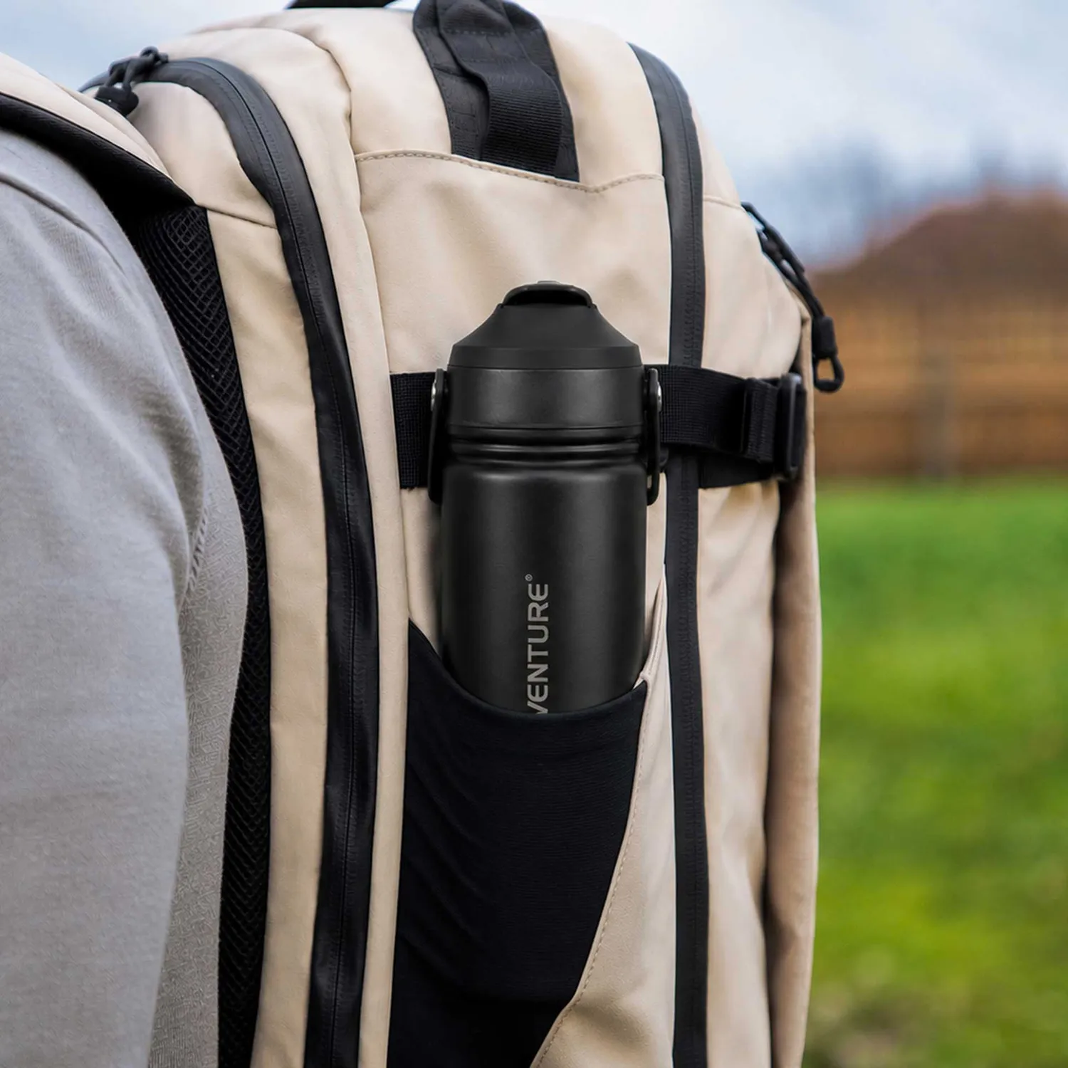 Lifeventure Flip-Top Flask Trinkflasche 500 ml Schwarz