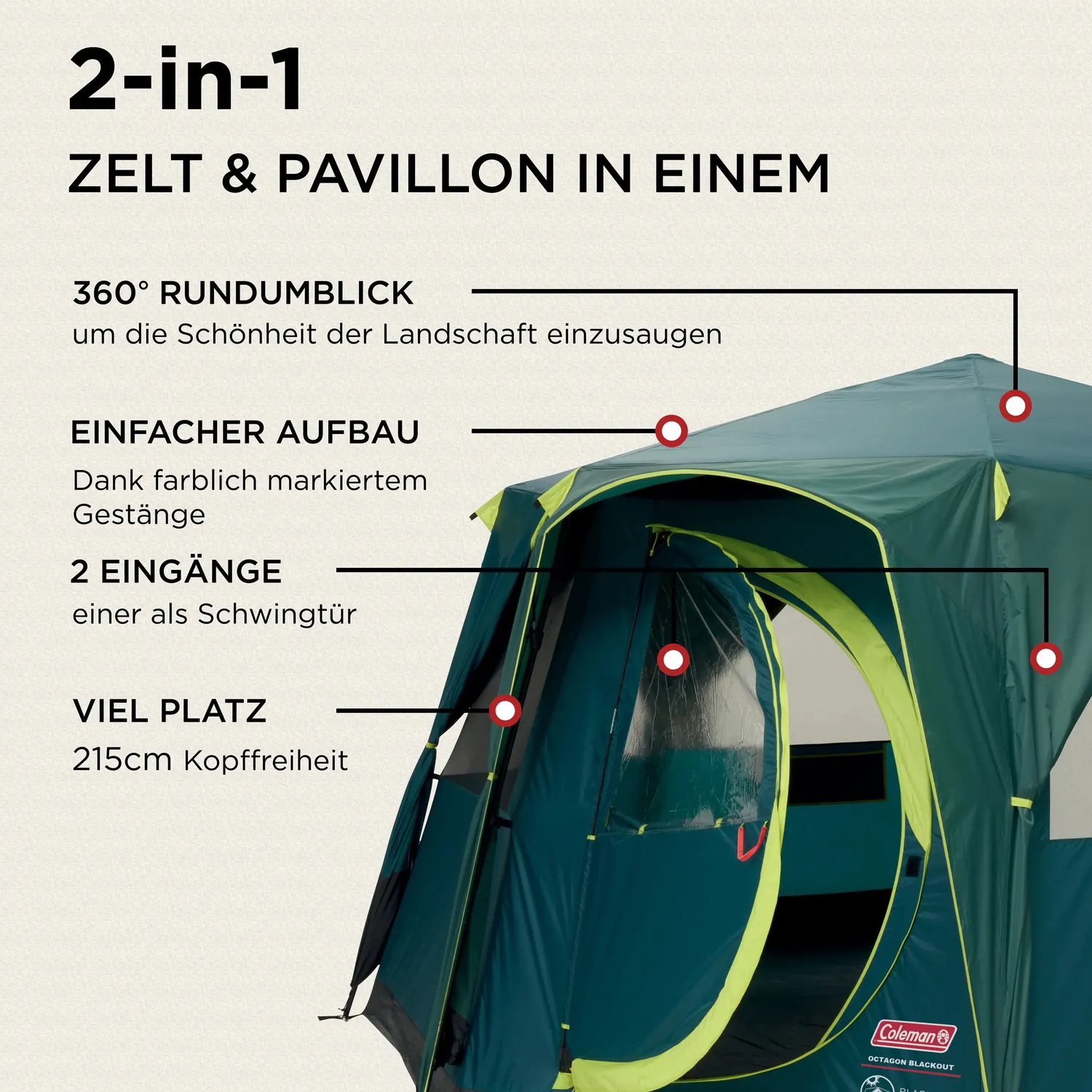Coleman Octagon BlackOut Familienzelt 8 Personen