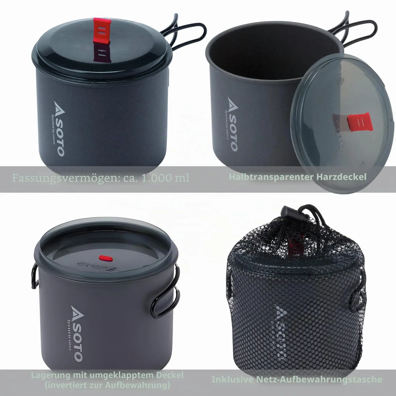 SOTO New River Pot Campingtopf 1000 ml Aluminium