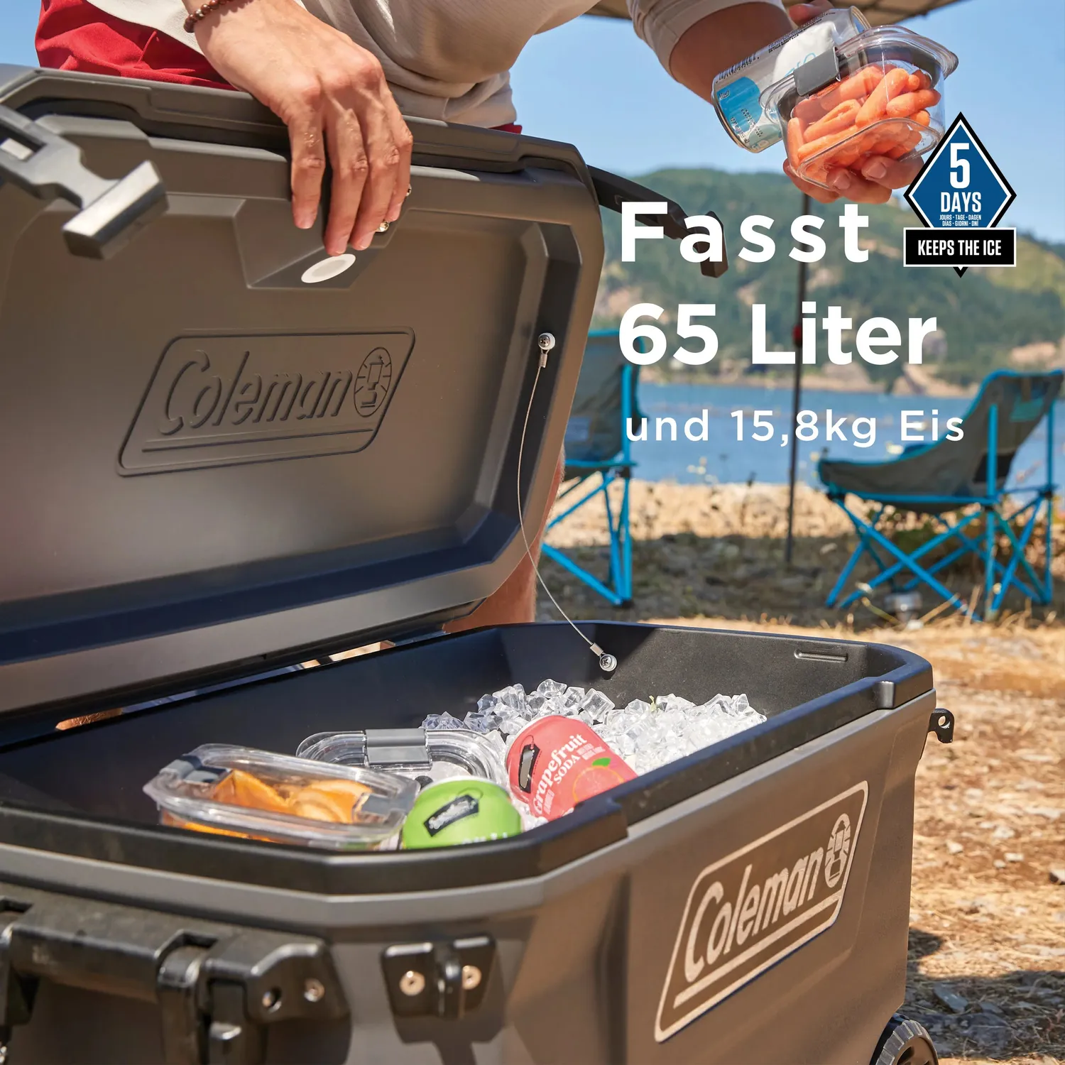 Coleman Convoy 65QT Kühlbox mit Rollen 66 Liter 5 Tage