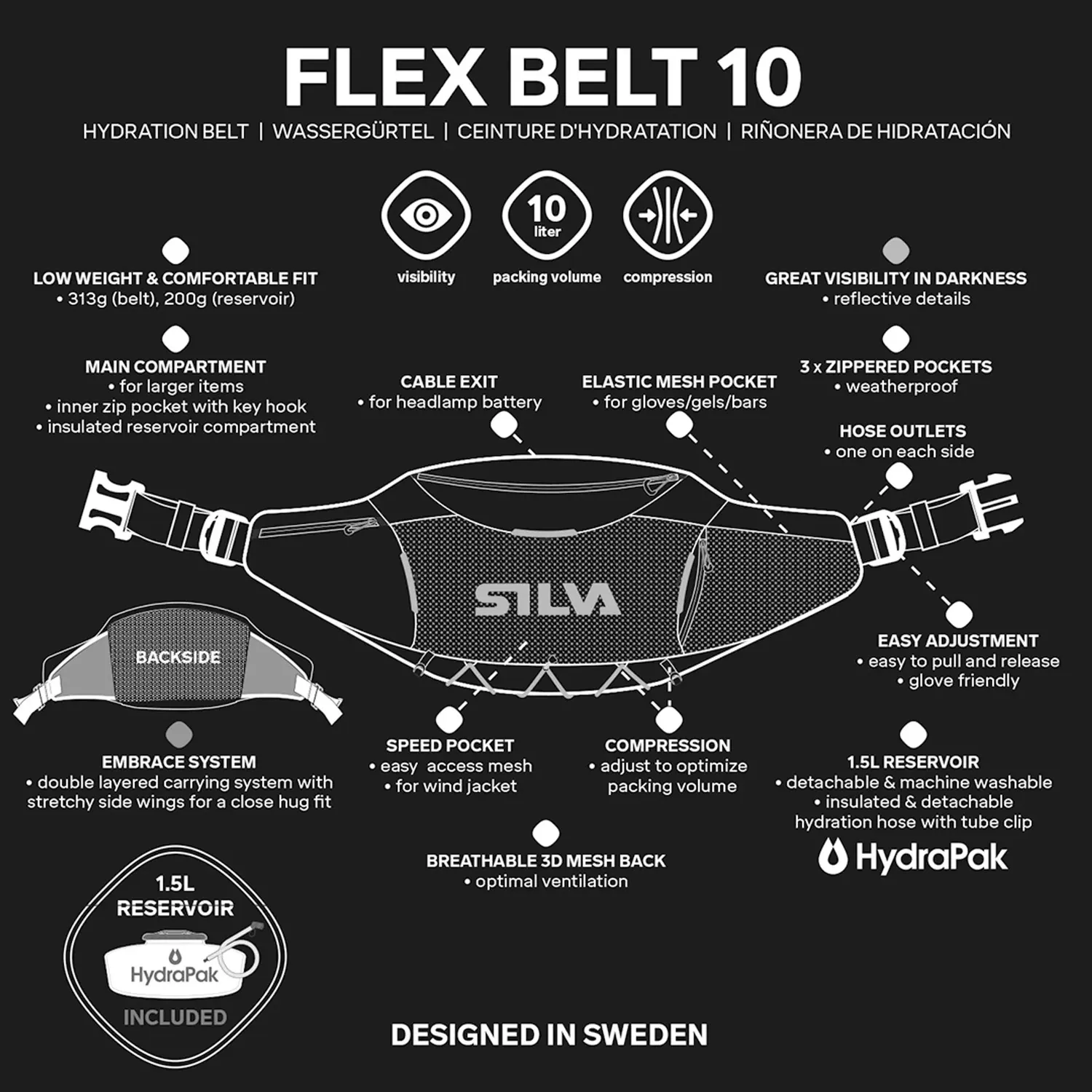 Silva Flex Belt 10 Trinkgürtel isoliert 10 Liter
