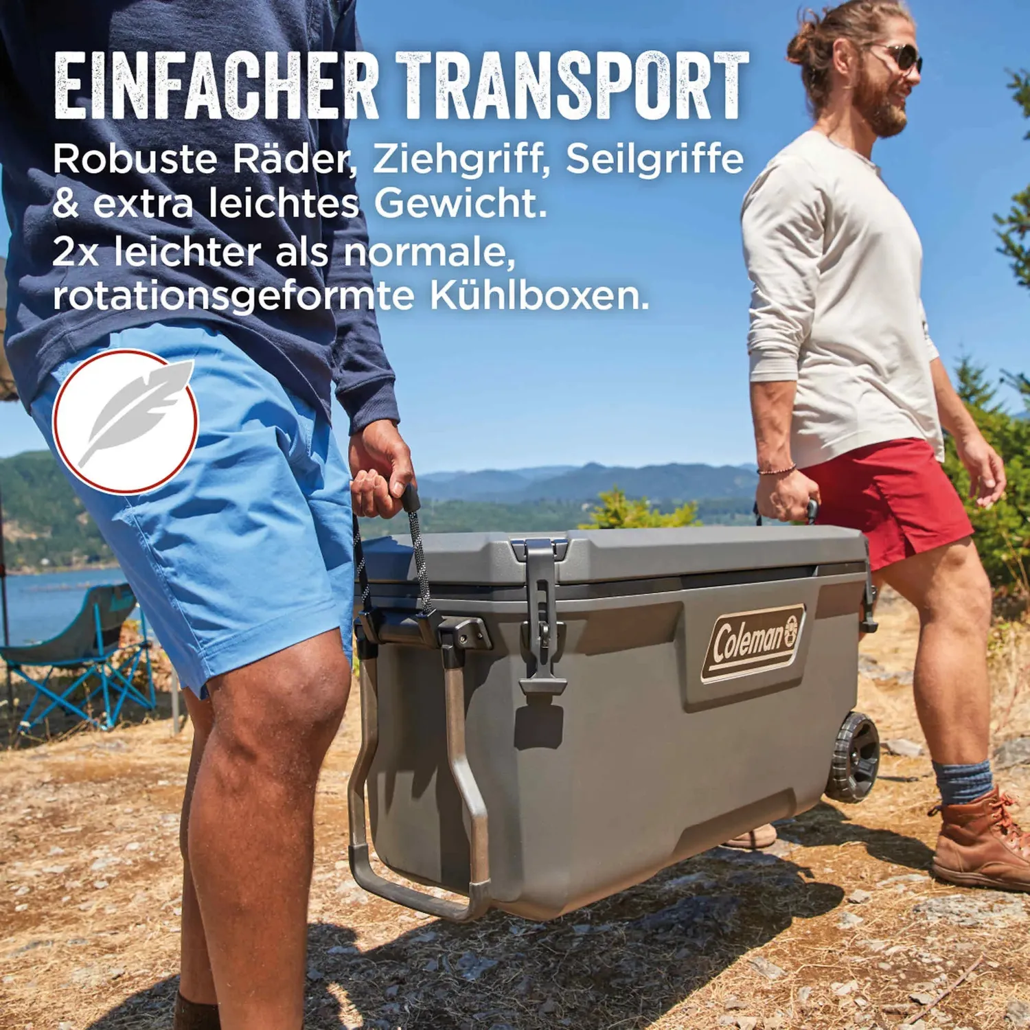Coleman Convoy 100QT Kühlbox 97L mit Rollen 5 Tage