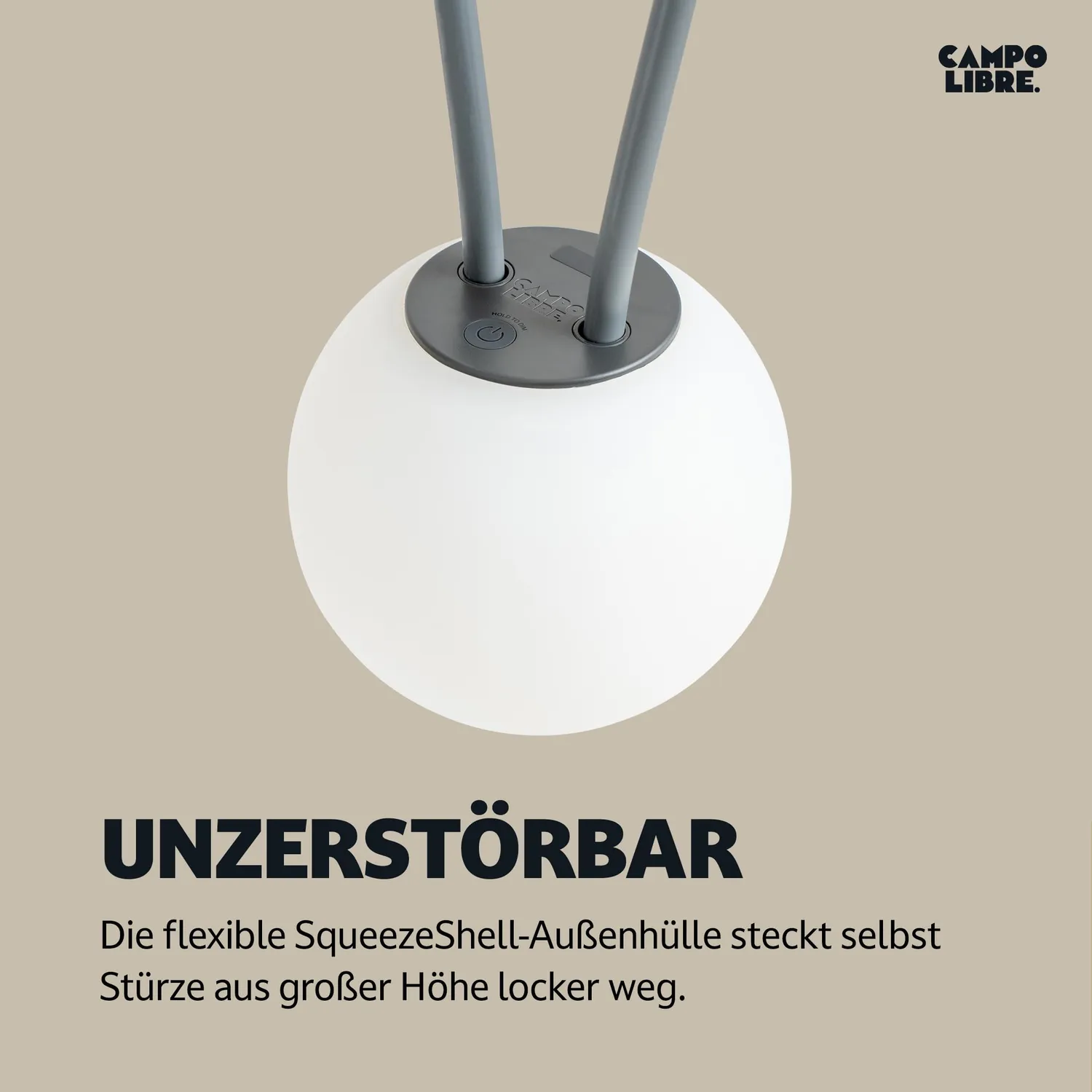 Campo Libre Leni Sphere Campinglampe Rund Grau dimmbar