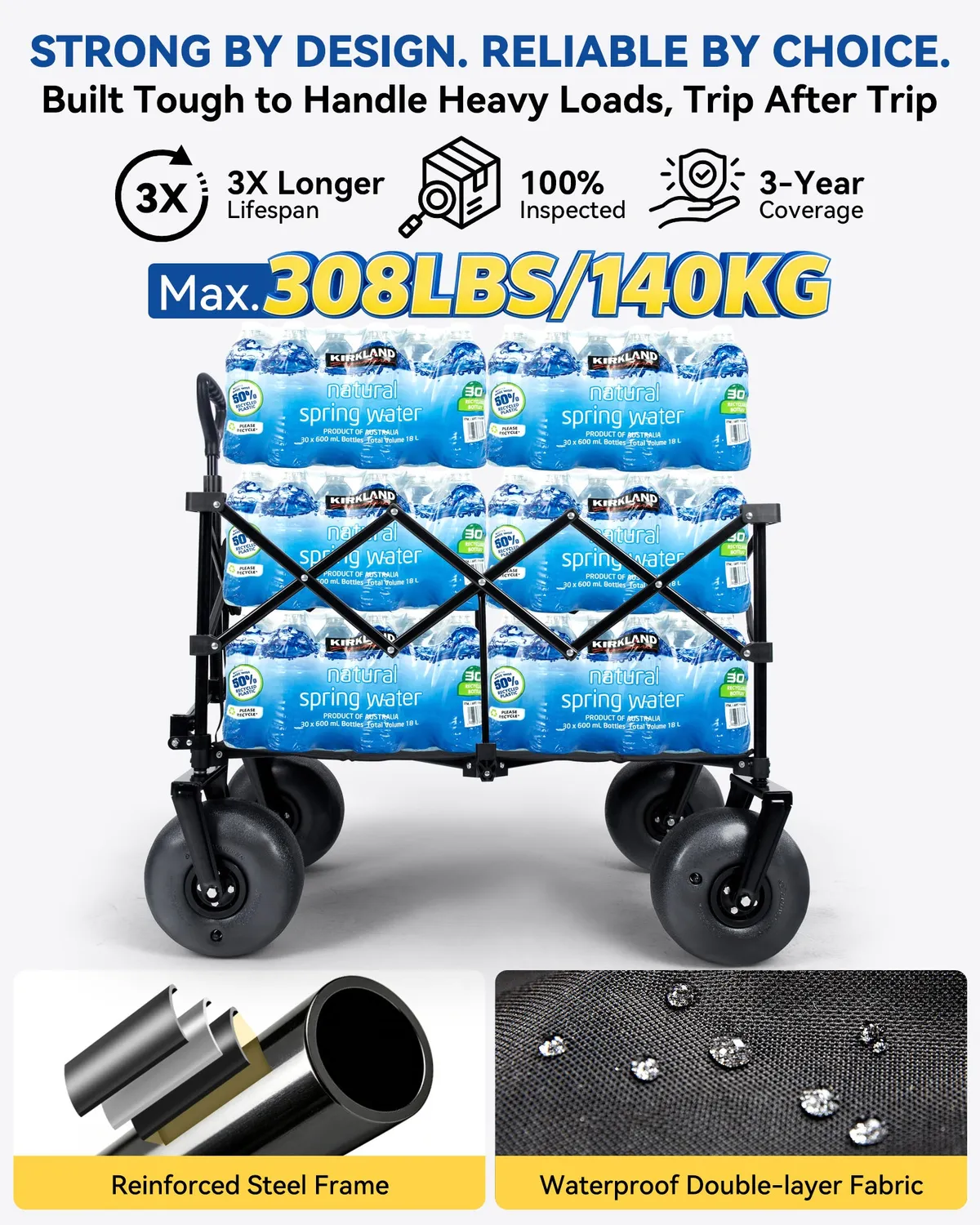 Hikenture Beach Bollerwagen Ballonreifen 200 kg faltbar