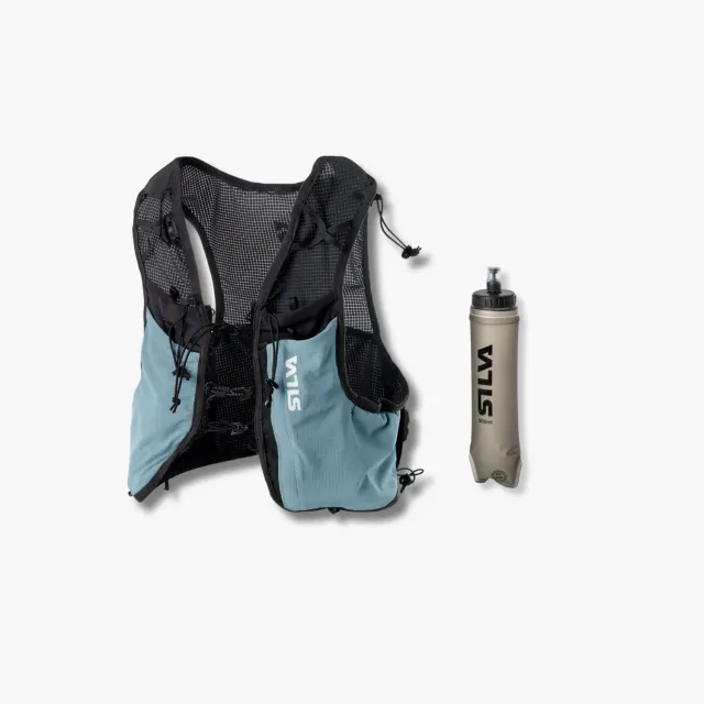 Silva Strive 5L Laufweste Blue + Soft Flask 500 ml