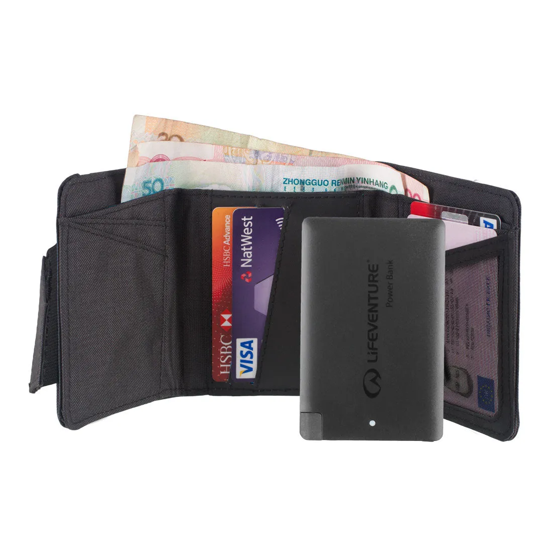Lifeventure RFID Wallet Powerbank Geldbörse 2500 mAh