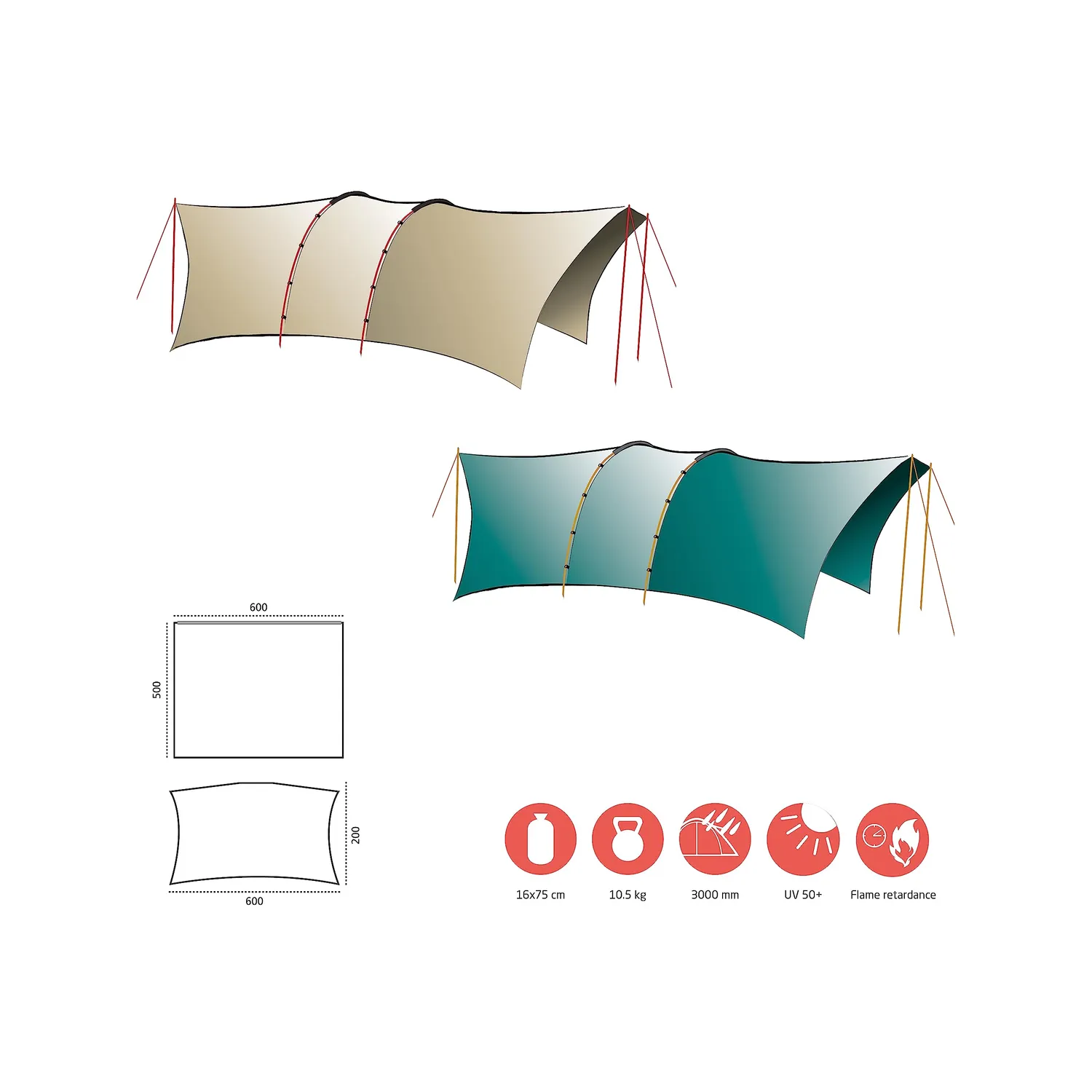 Grand Canyon Tahuta Shelter 4 Pavillon UV50+ wasserdicht