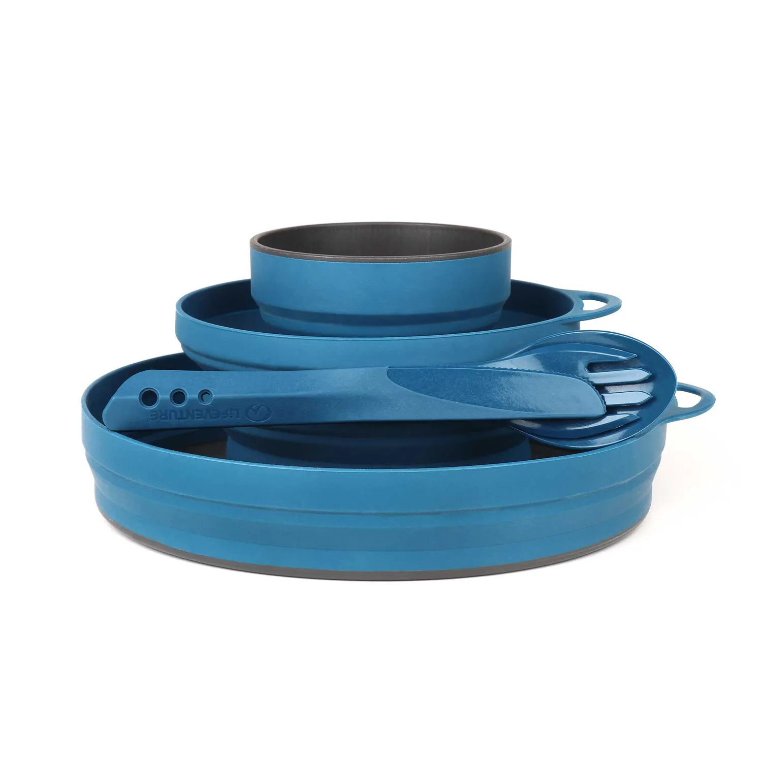 Lifeventure Ellipse Geschirr-Set faltbar 4-teilig grafit