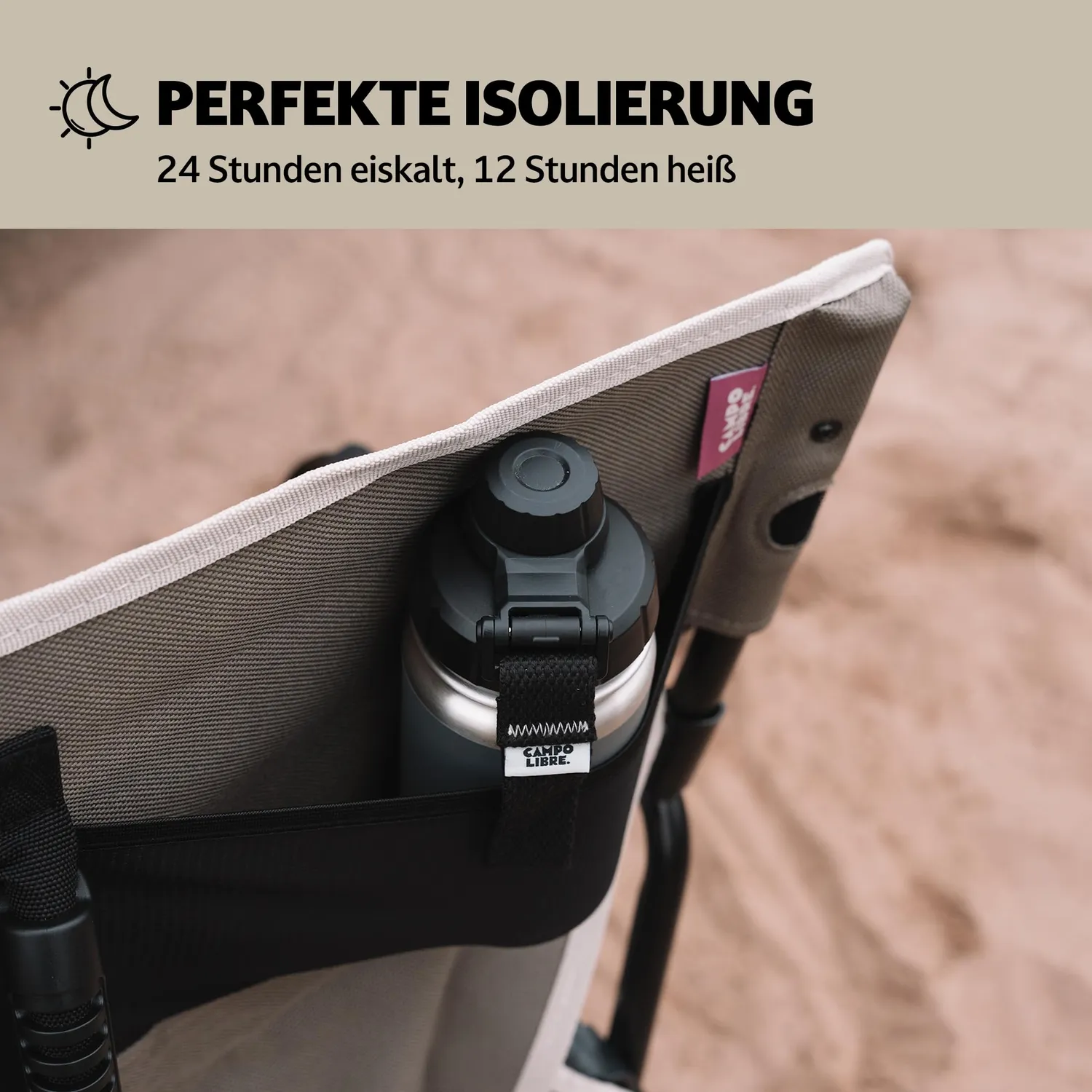 Campo Libre Premium Trinkflasche 400 ml Edelstahl isoliert