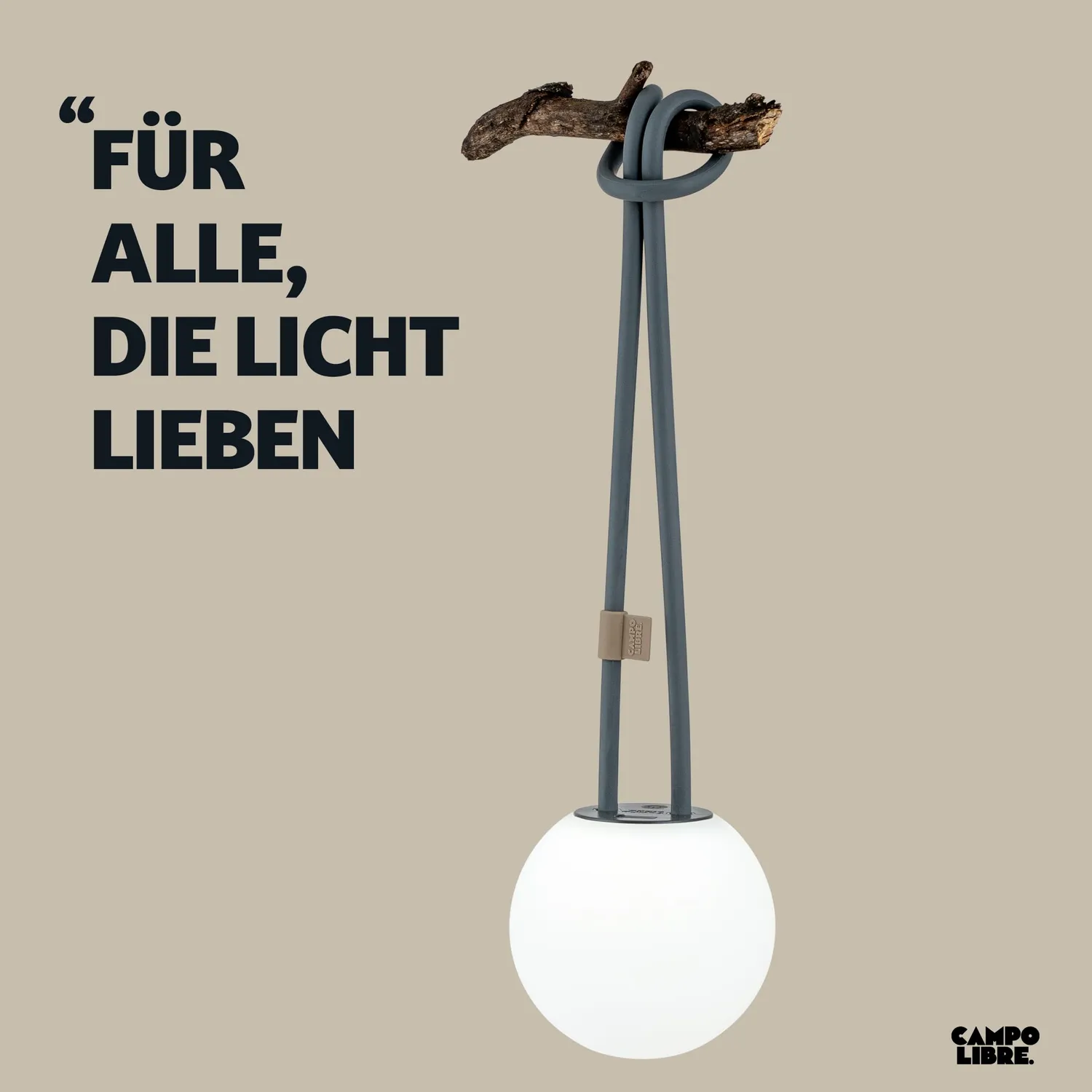 Campo Libre Leni Sphere Campinglampe Rund Grau dimmbar