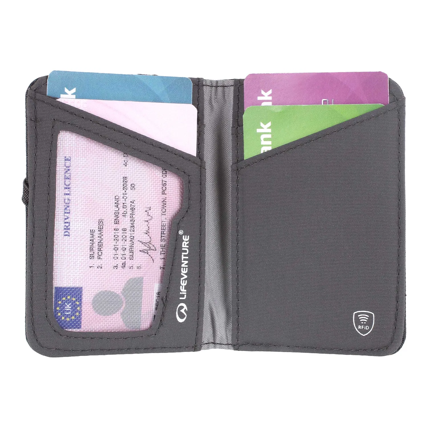 Lifeventure RFiD Card Kartenetui Grau RFID-Schutz