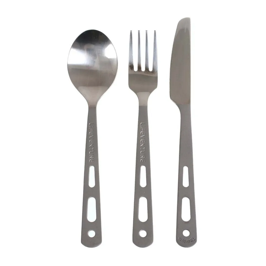 Lifeventure Titanium Cutlery Titanbesteck 42g 3-teilig