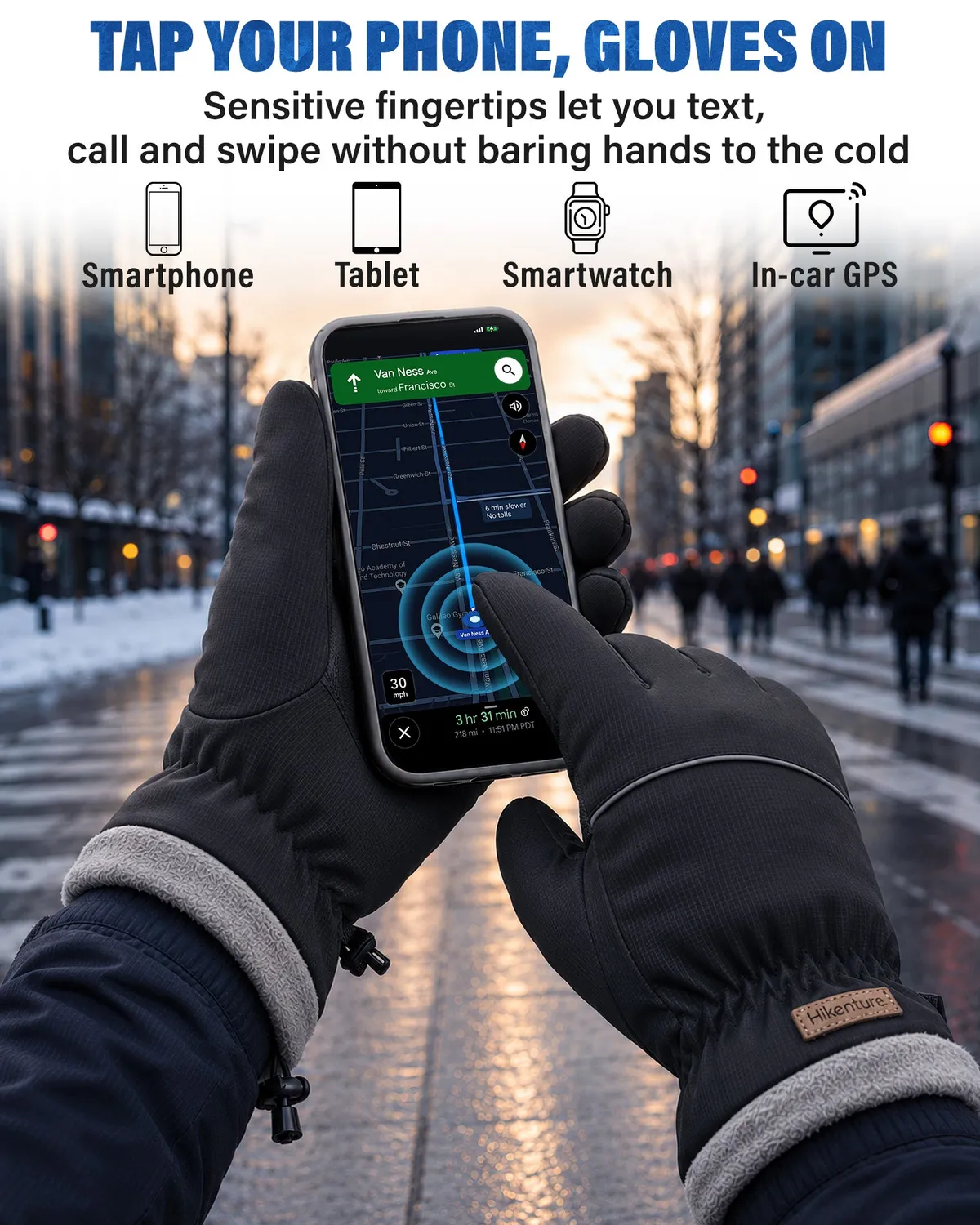 Hikenture Winter Handschuhe Touch M wasserabweisend