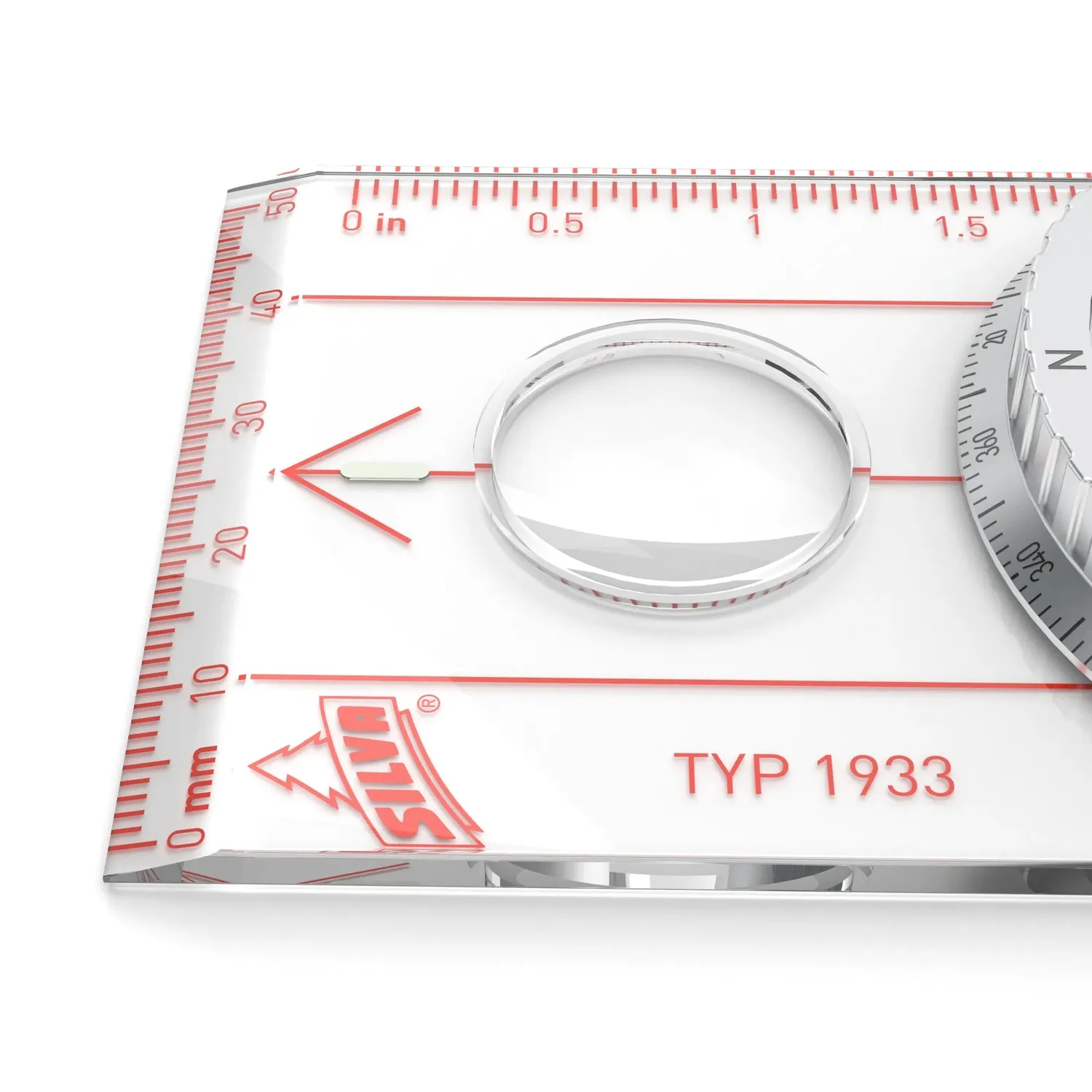 Silva Typ 1933 Kompass Lineal Retro Aluminium