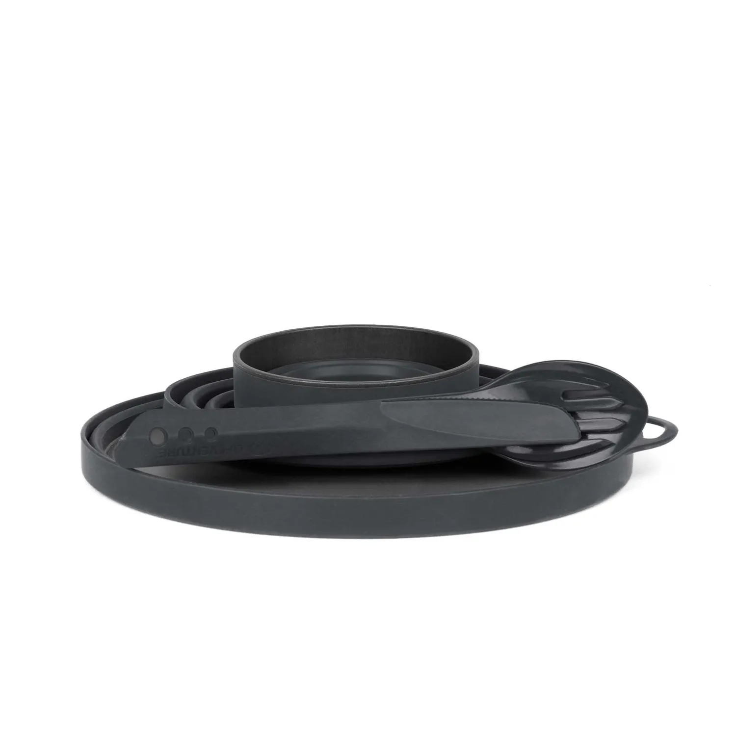 Lifeventure Ellipse Geschirr-Set faltbar 4-teilig grafit