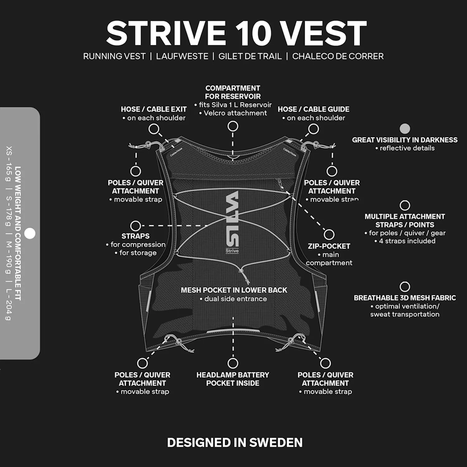 Silva Strive 10 Vest Laufweste 10 l Schwarz atmungsaktiv