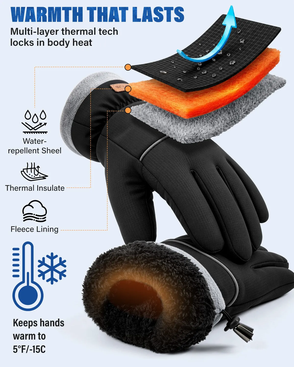 Hikenture Winter Handschuhe Touch M wasserabweisend