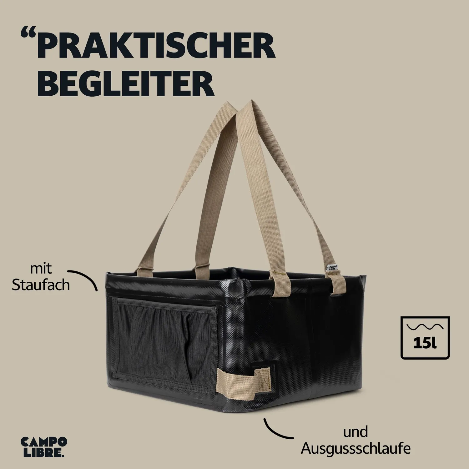 Campo Libre Carlo I Spülschüssel 15 Liter faltbar